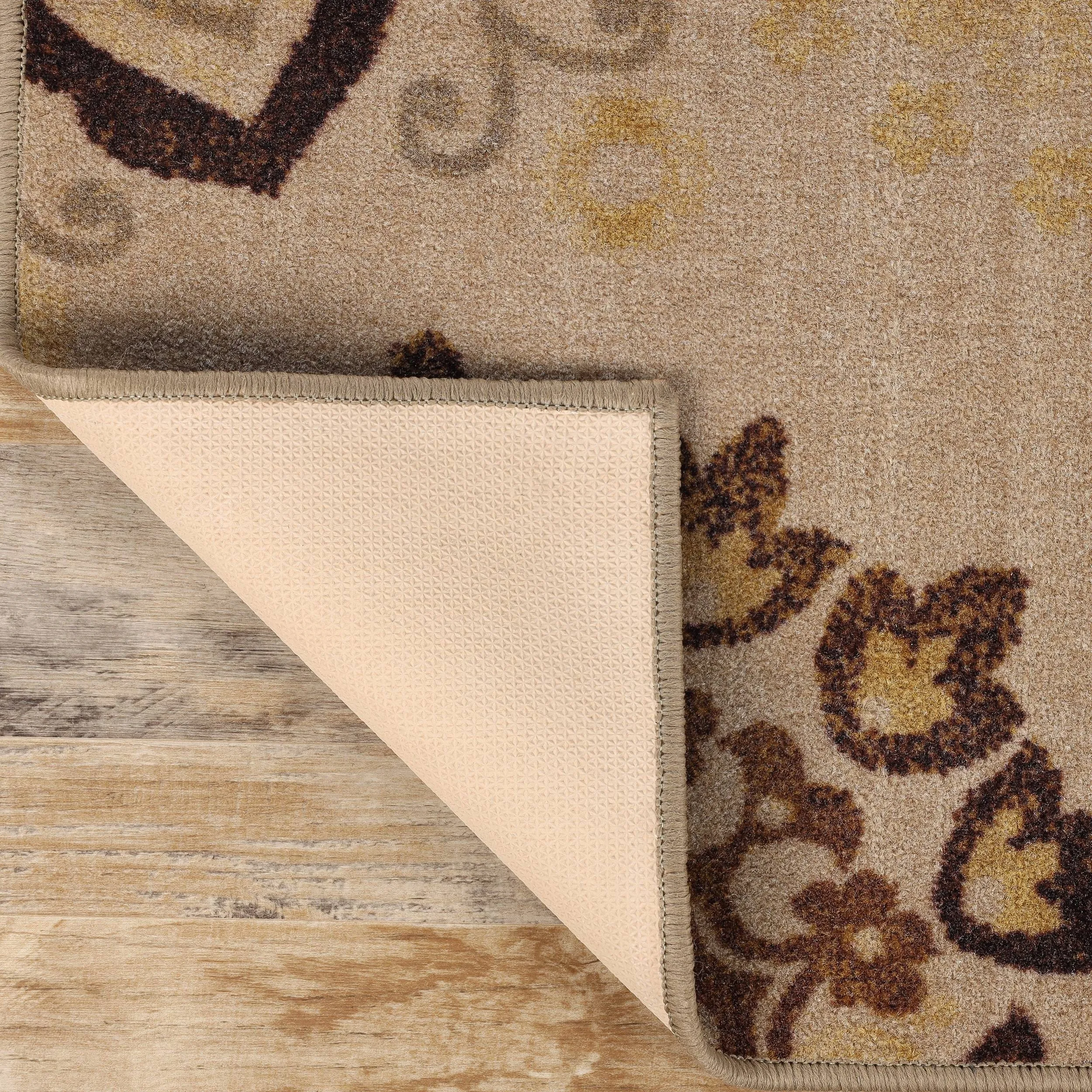 Superior Liena Medallion Non-Slip Washable Indoor Runner or Area Rug