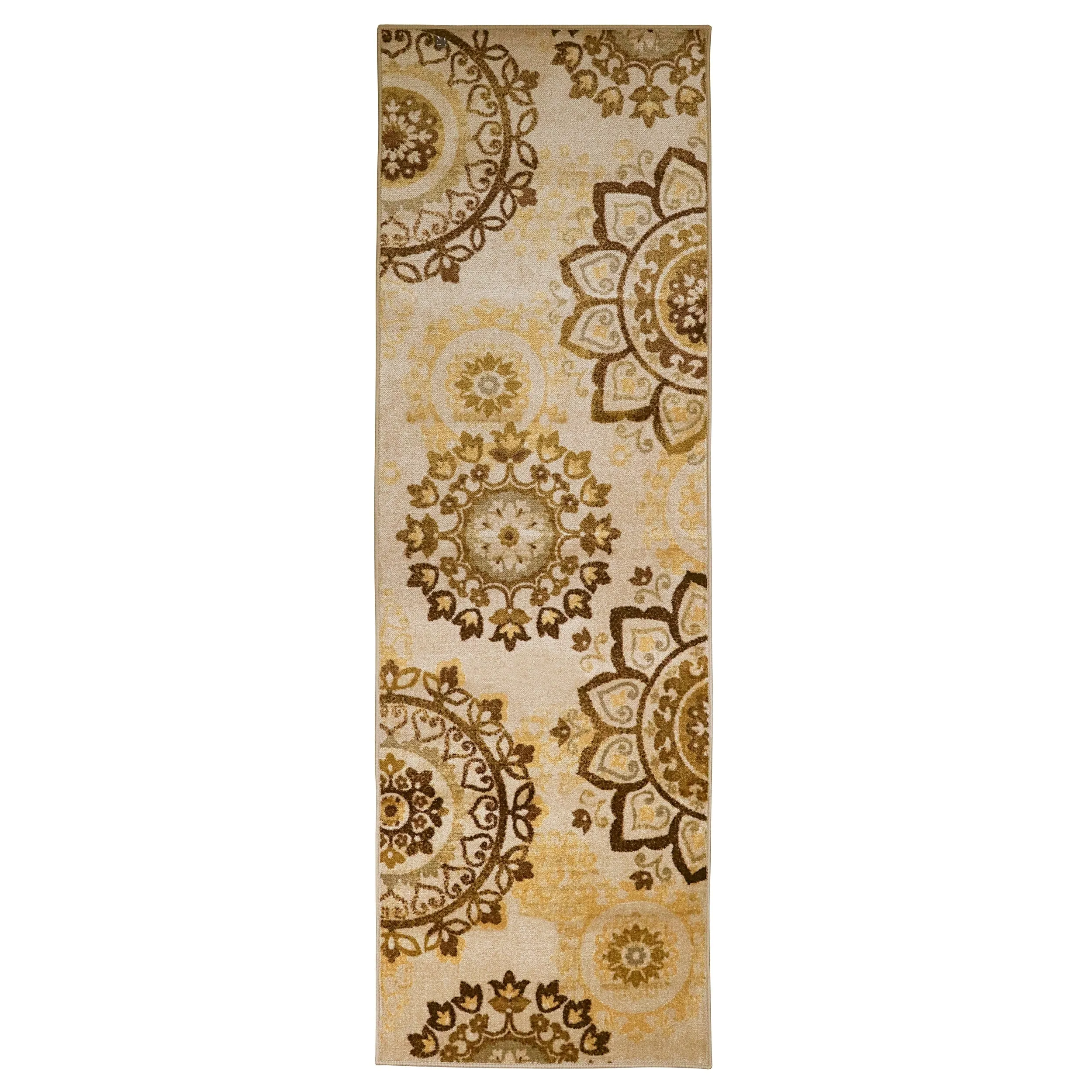 Superior Liena Medallion Non-Slip Washable Indoor Runner or Area Rug
