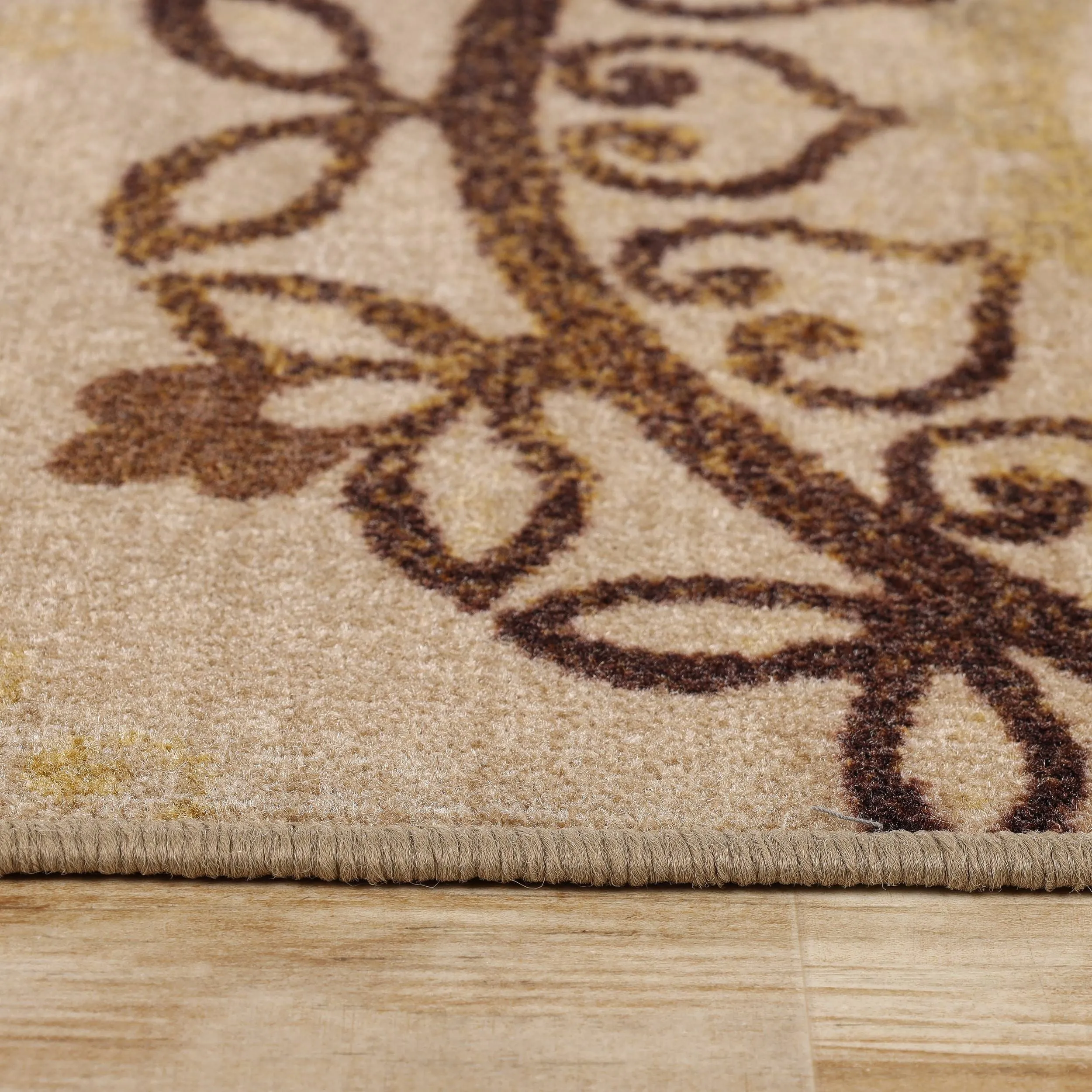 Superior Liena Medallion Non-Slip Washable Indoor Runner or Area Rug