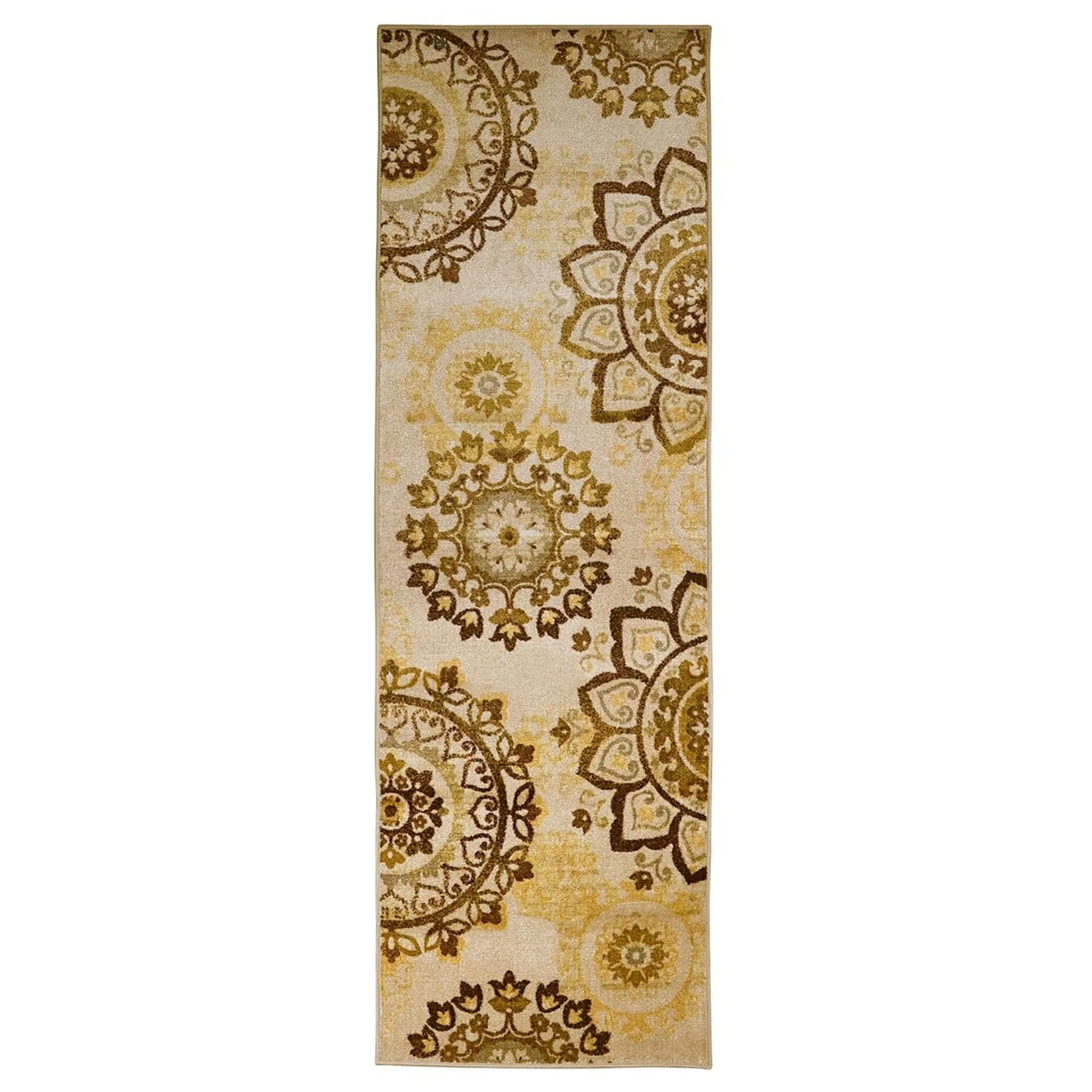 Superior Liena Medallion Non-Slip Washable Indoor Runner or Area Rug