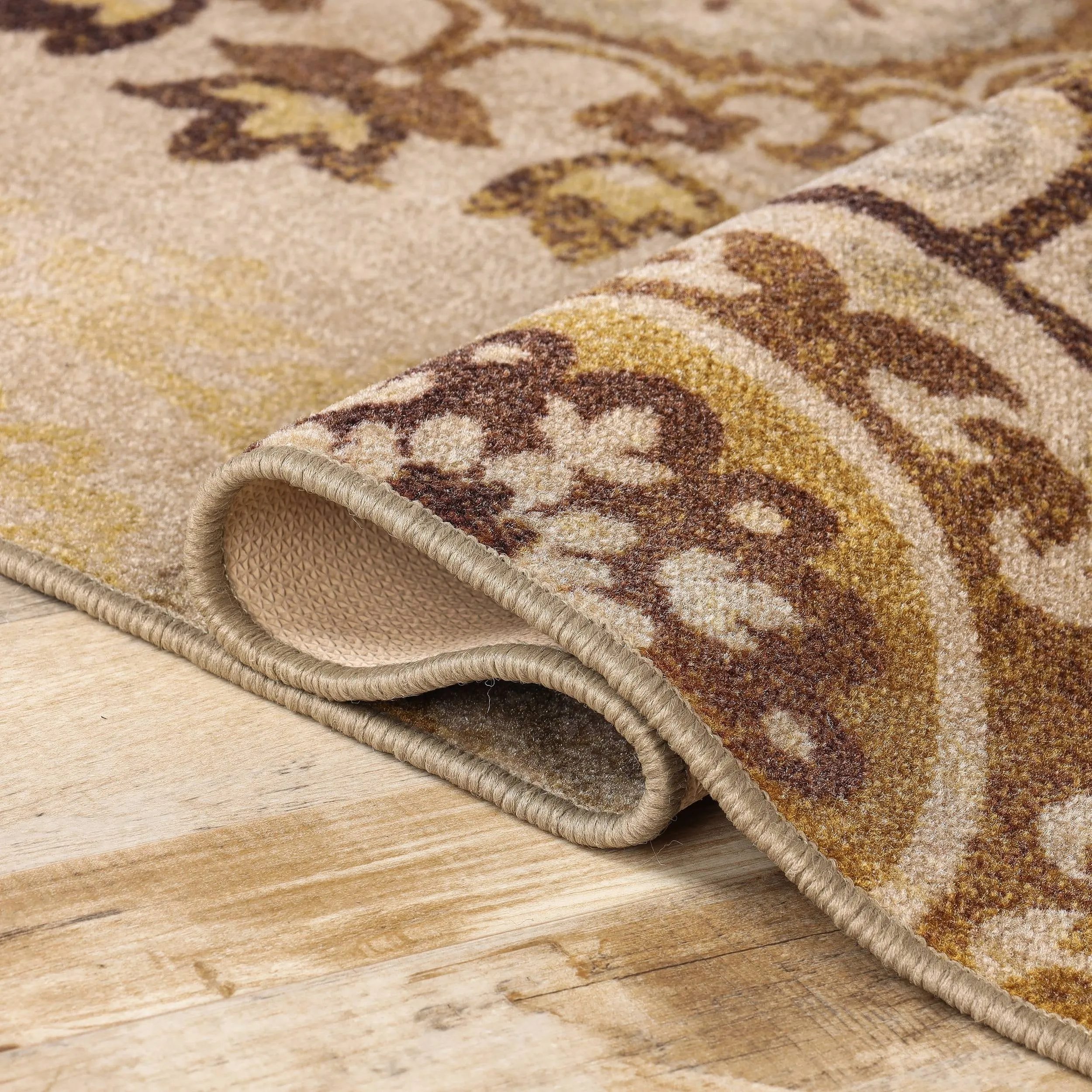Superior Liena Medallion Non-Slip Washable Indoor Runner or Area Rug