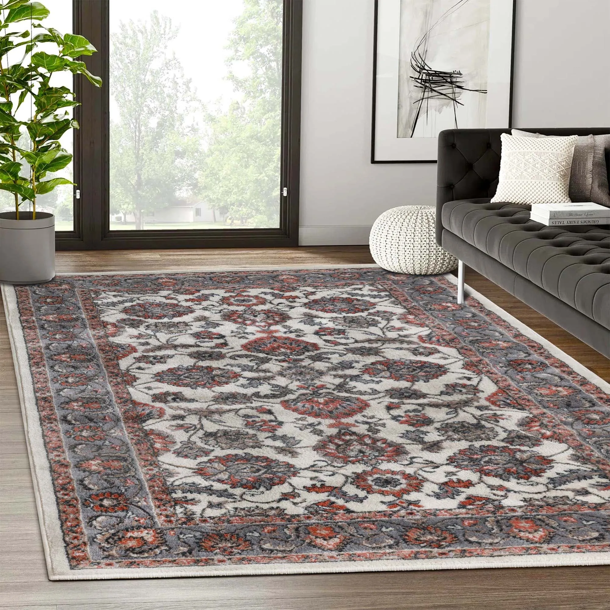 Superior Lille Traditional Floral Indoor Runner or Area Rug