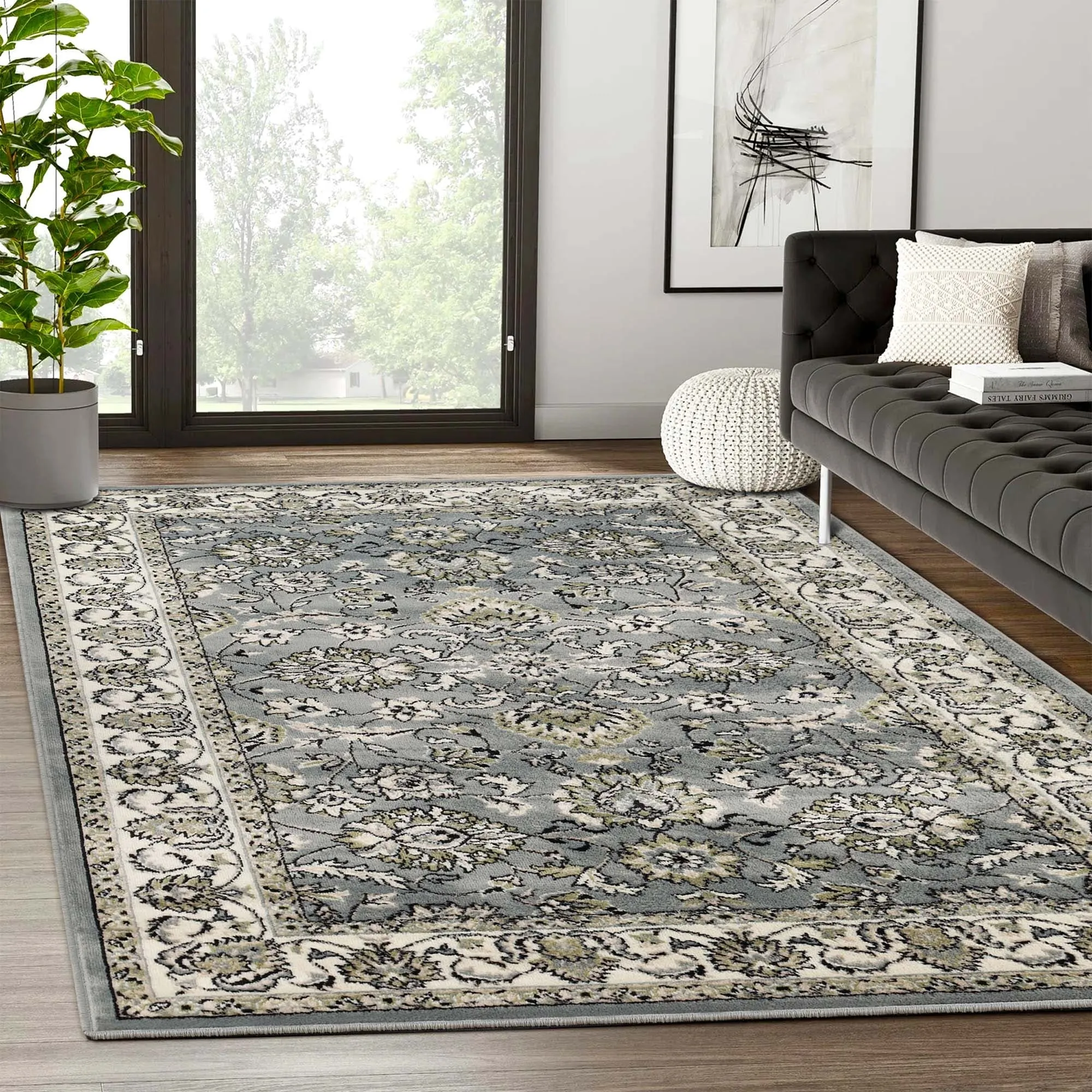 Superior Lille Traditional Floral Indoor Runner or Area Rug