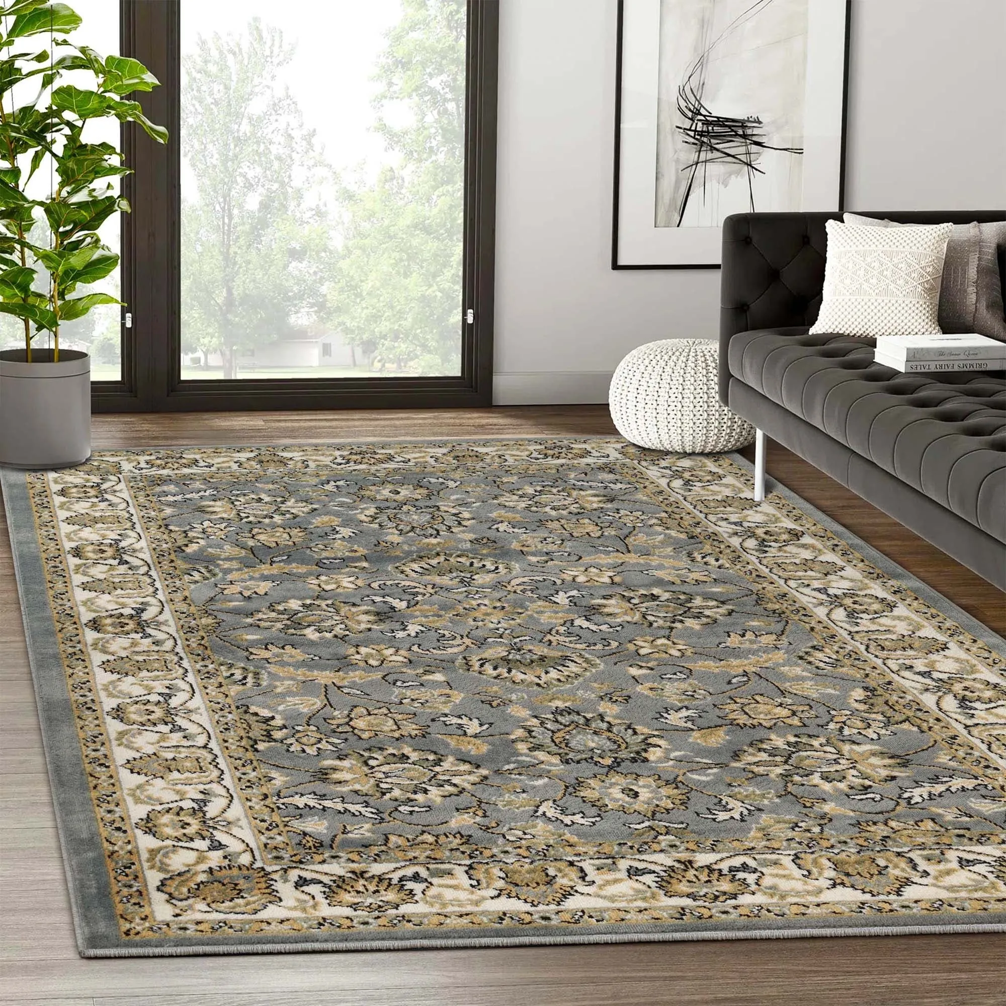 Superior Lille Traditional Floral Indoor Runner or Area Rug