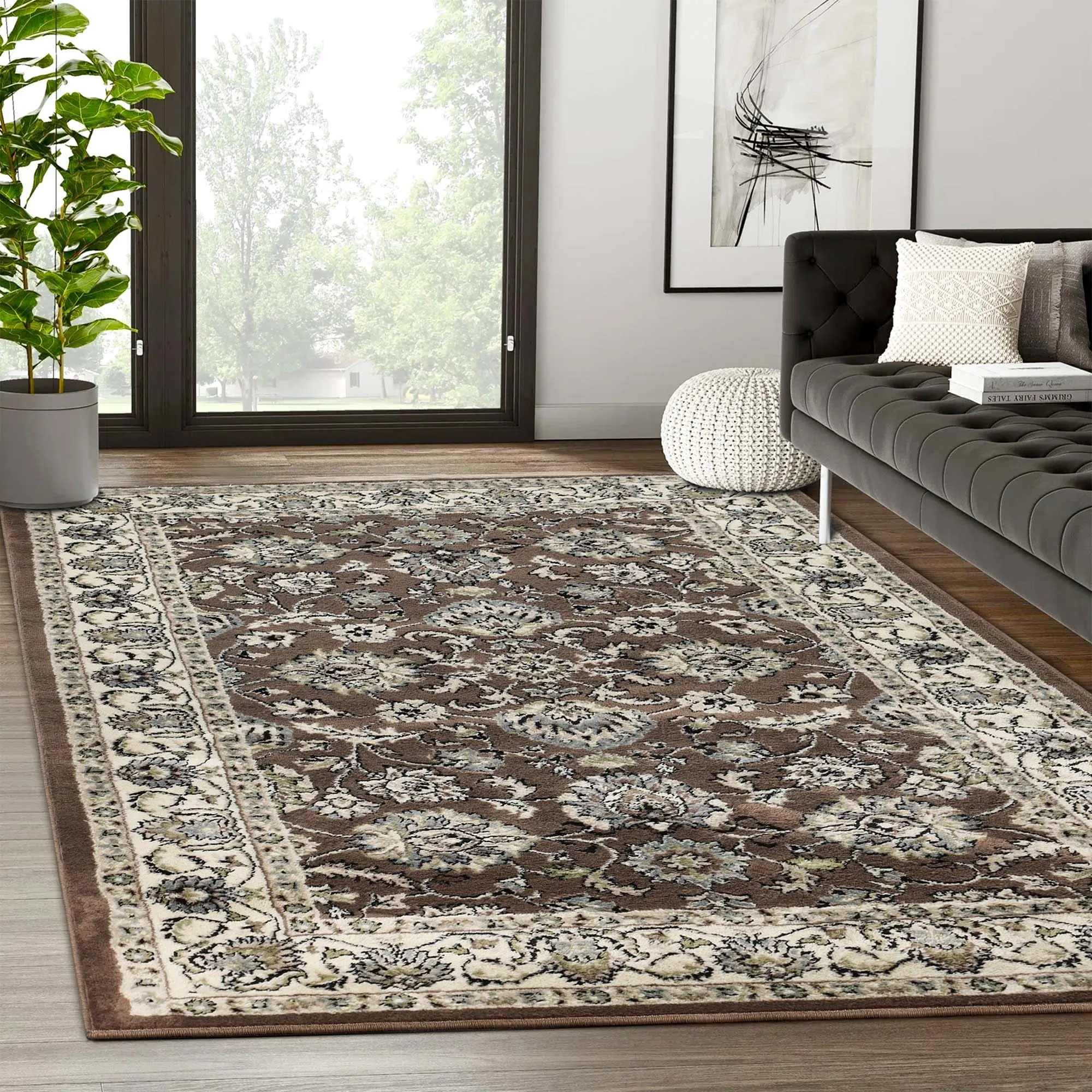 Superior Lille Traditional Floral Indoor Runner or Area Rug