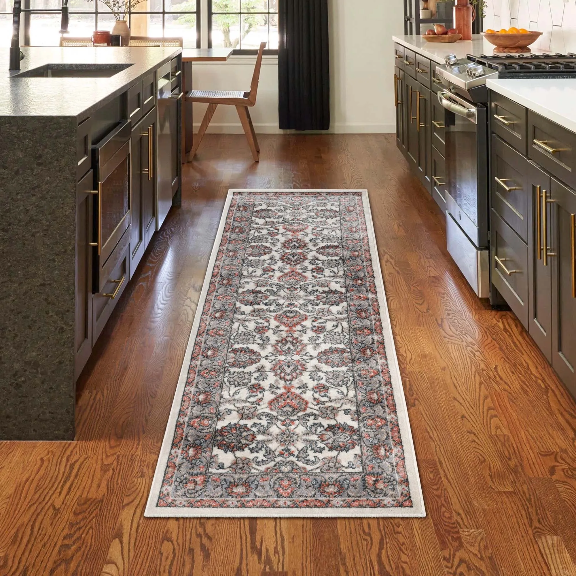 Superior Lille Traditional Floral Indoor Runner or Area Rug