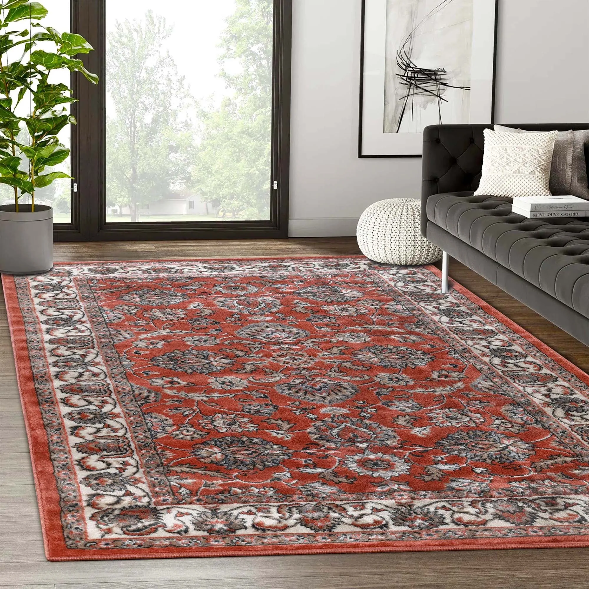 Superior Lille Traditional Floral Indoor Runner or Area Rug