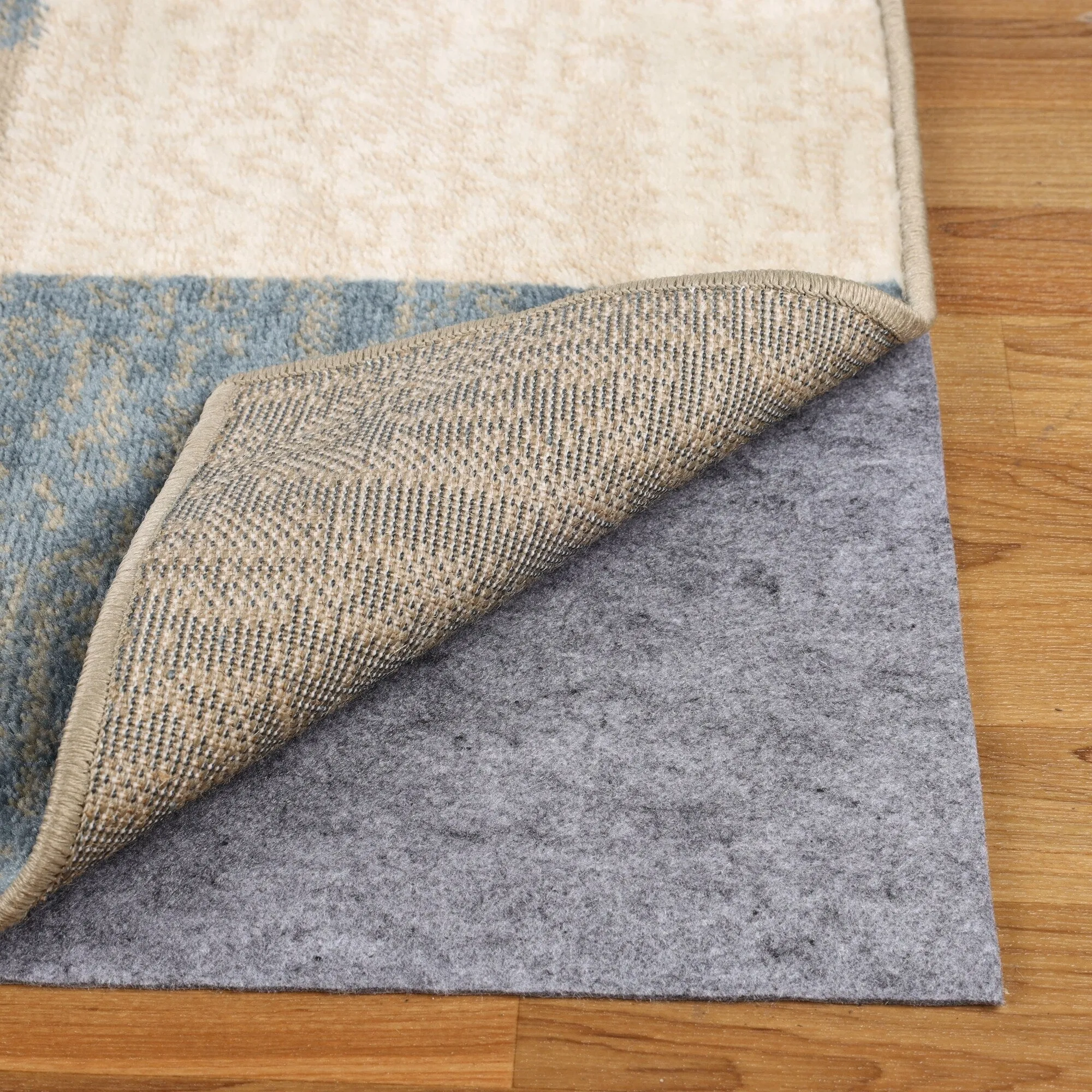 Superior Lima Non-Slip Floor Protector Felt Rubber Indoor Area Rug Pad - Neutral Grey