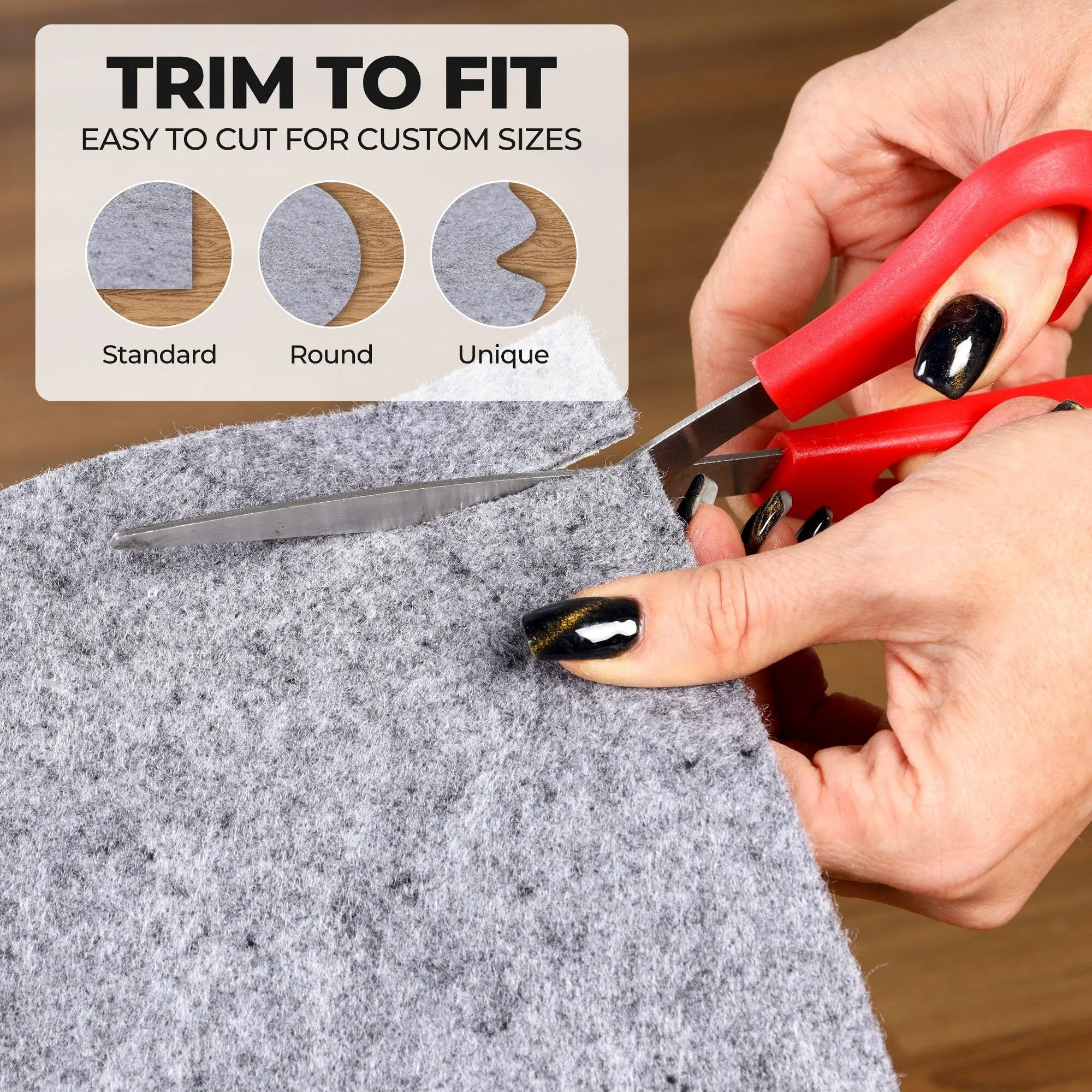Superior Lima Non-Slip Floor Protector Felt Rubber Indoor Area Rug Pad - Neutral Grey
