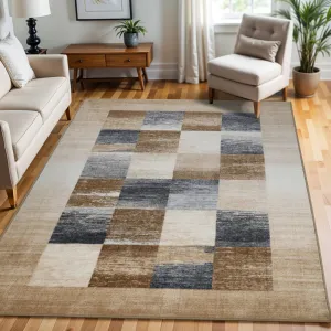 Superior Lockwood Color Block Non-Slip Washable Indoor Runner or Area Rug