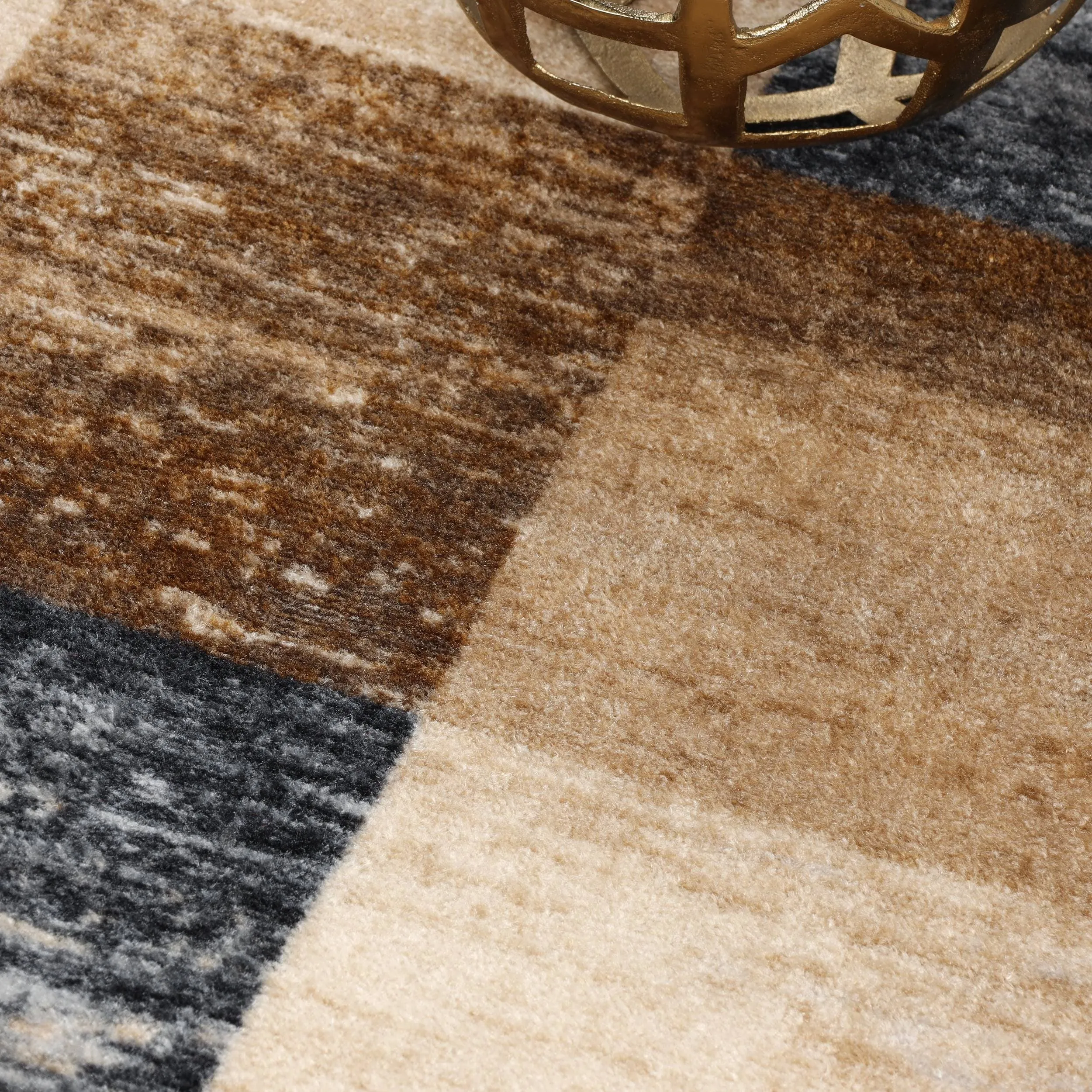 Superior Lockwood Color Block Non-Slip Washable Indoor Runner or Area Rug