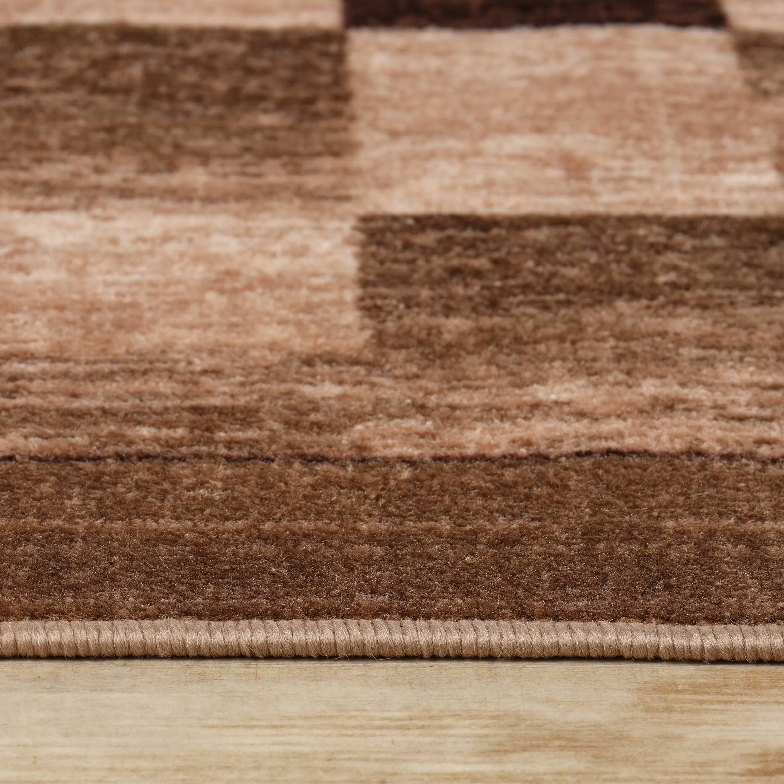 Superior Lockwood Color Block Non-Slip Washable Indoor Runner or Area Rug
