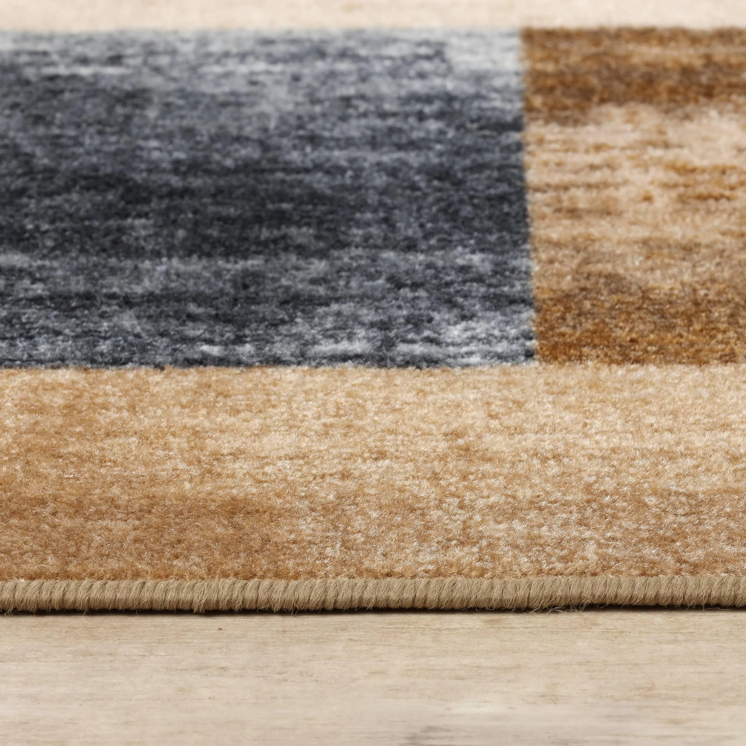 Superior Lockwood Color Block Non-Slip Washable Indoor Runner or Area Rug