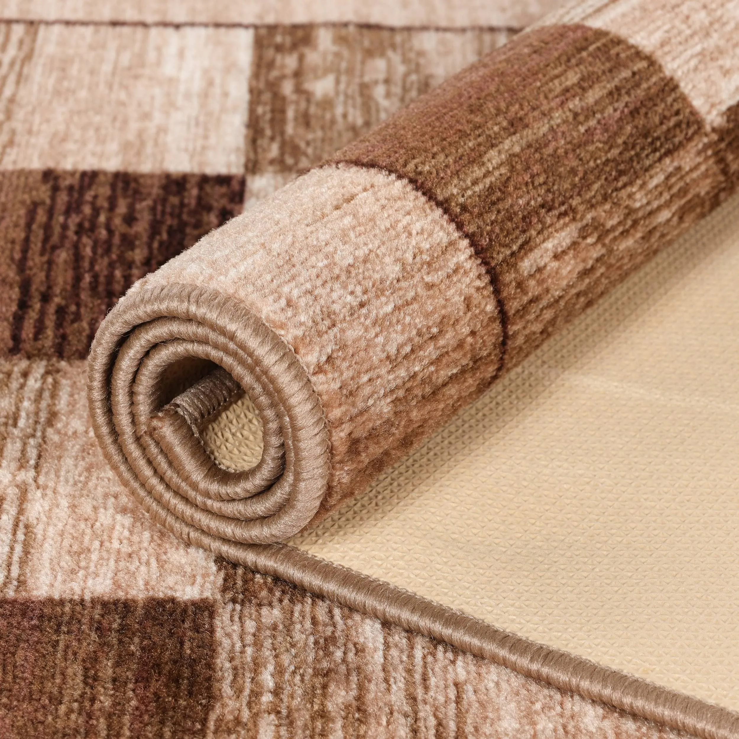 Superior Lockwood Color Block Non-Slip Washable Indoor Runner or Area Rug