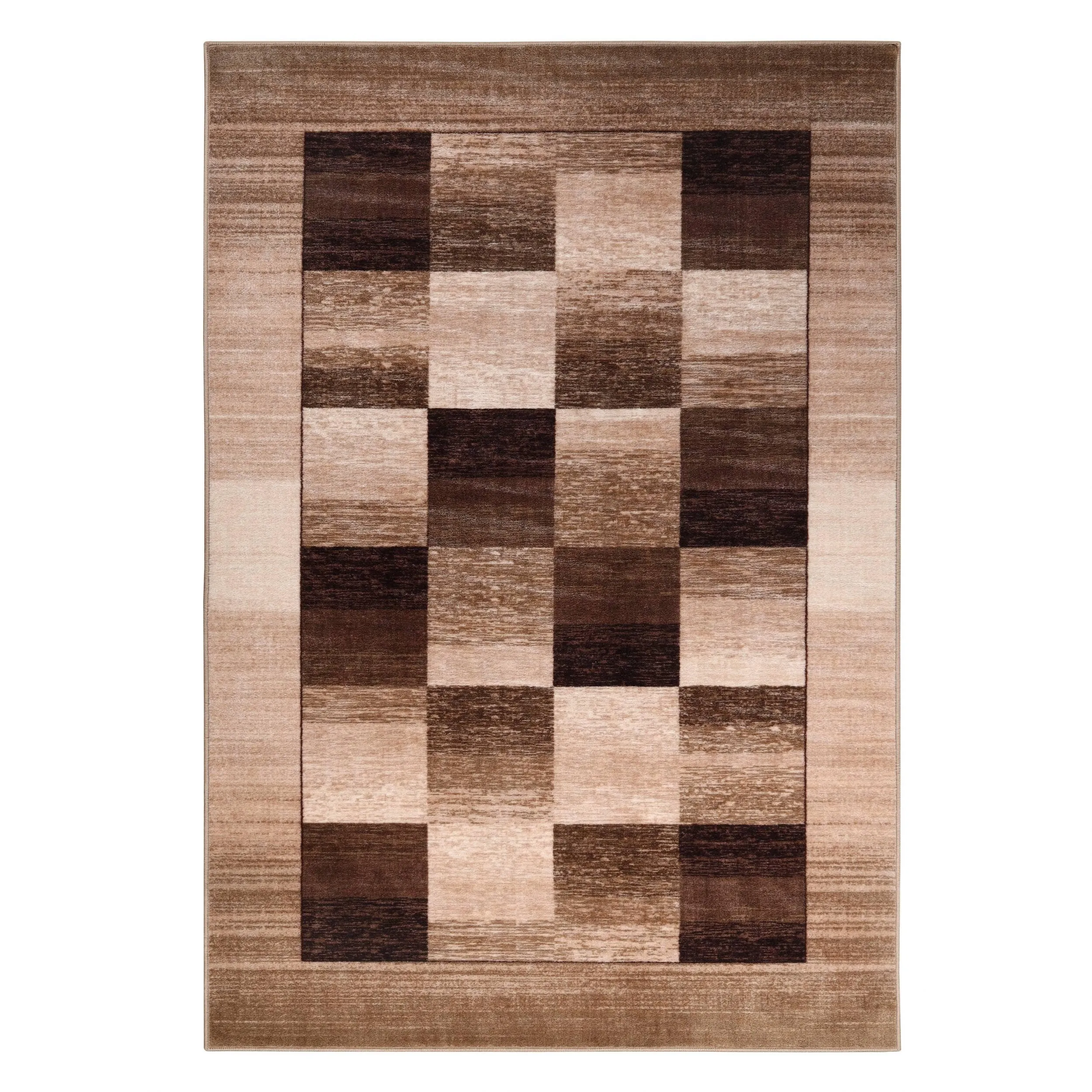 Superior Lockwood Color Block Non-Slip Washable Indoor Runner or Area Rug