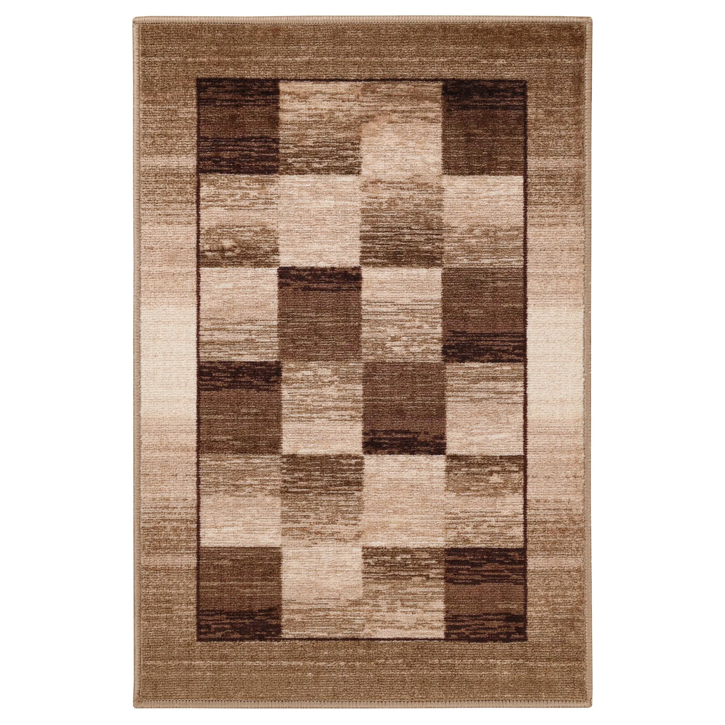 Superior Lockwood Color Block Non-Slip Washable Indoor Runner or Area Rug