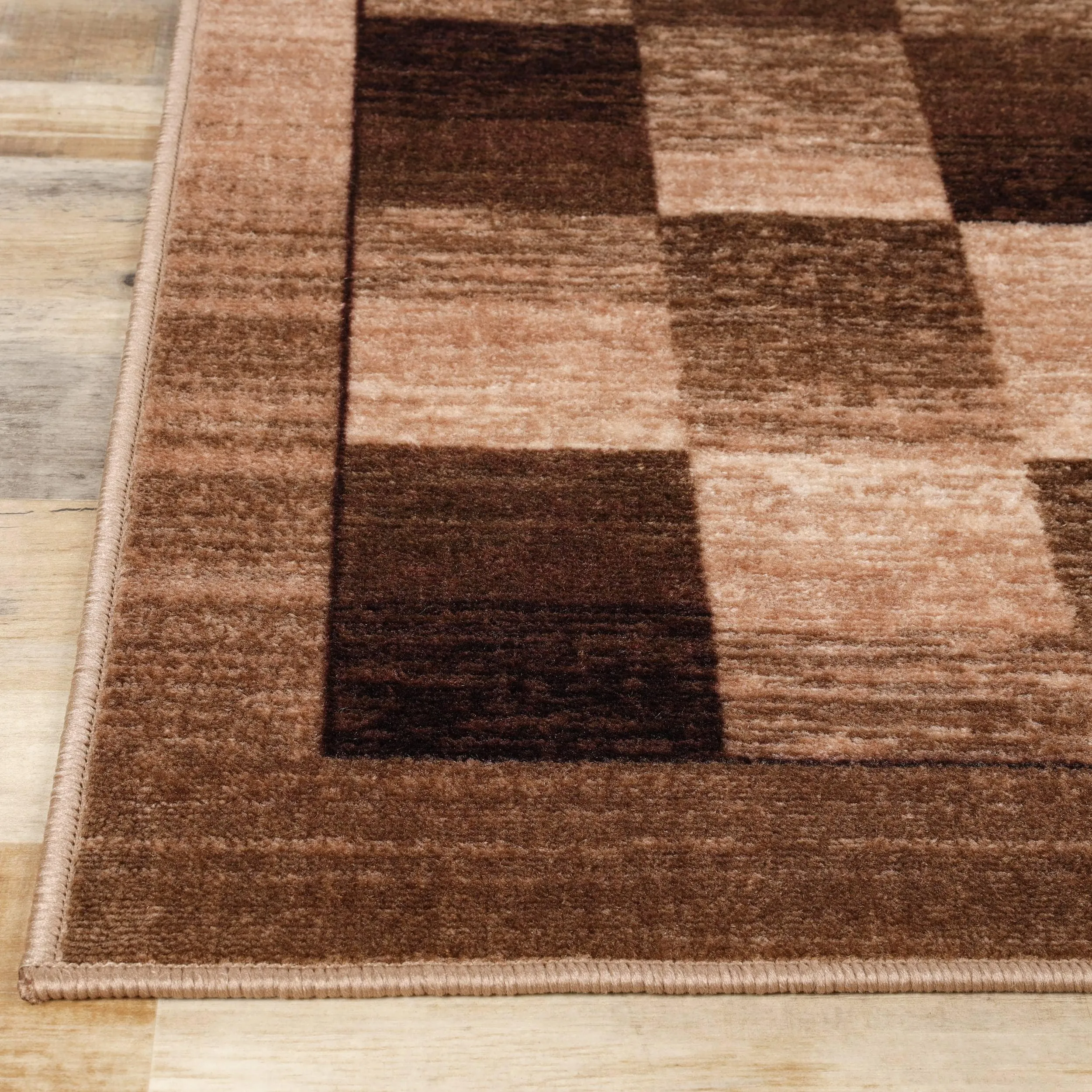 Superior Lockwood Color Block Non-Slip Washable Indoor Runner or Area Rug