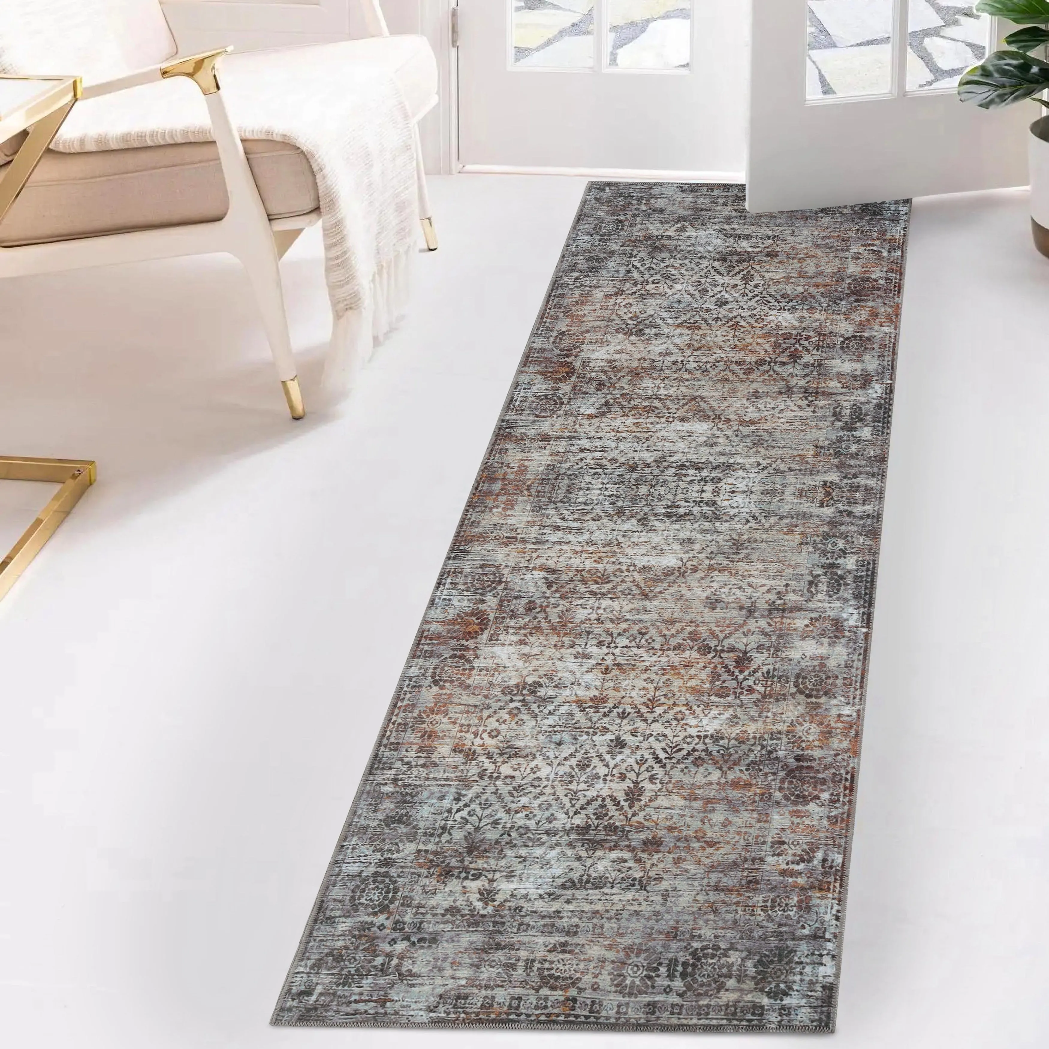 Superior Macaw Lattice Non-Slip Machine Washable Indoor Area Rug or Runner