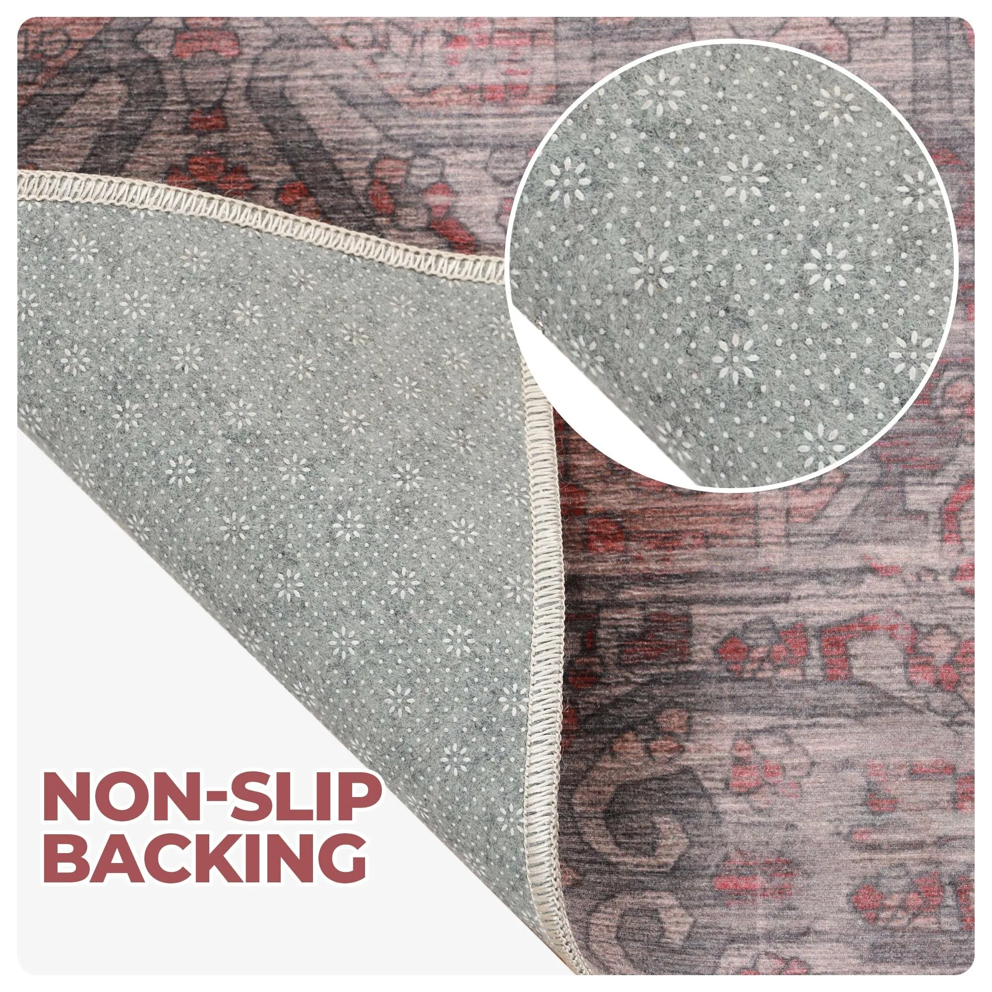 Superior Manakin Boho Non-Slip Machine Washable Indoor Area Rug or Runner
