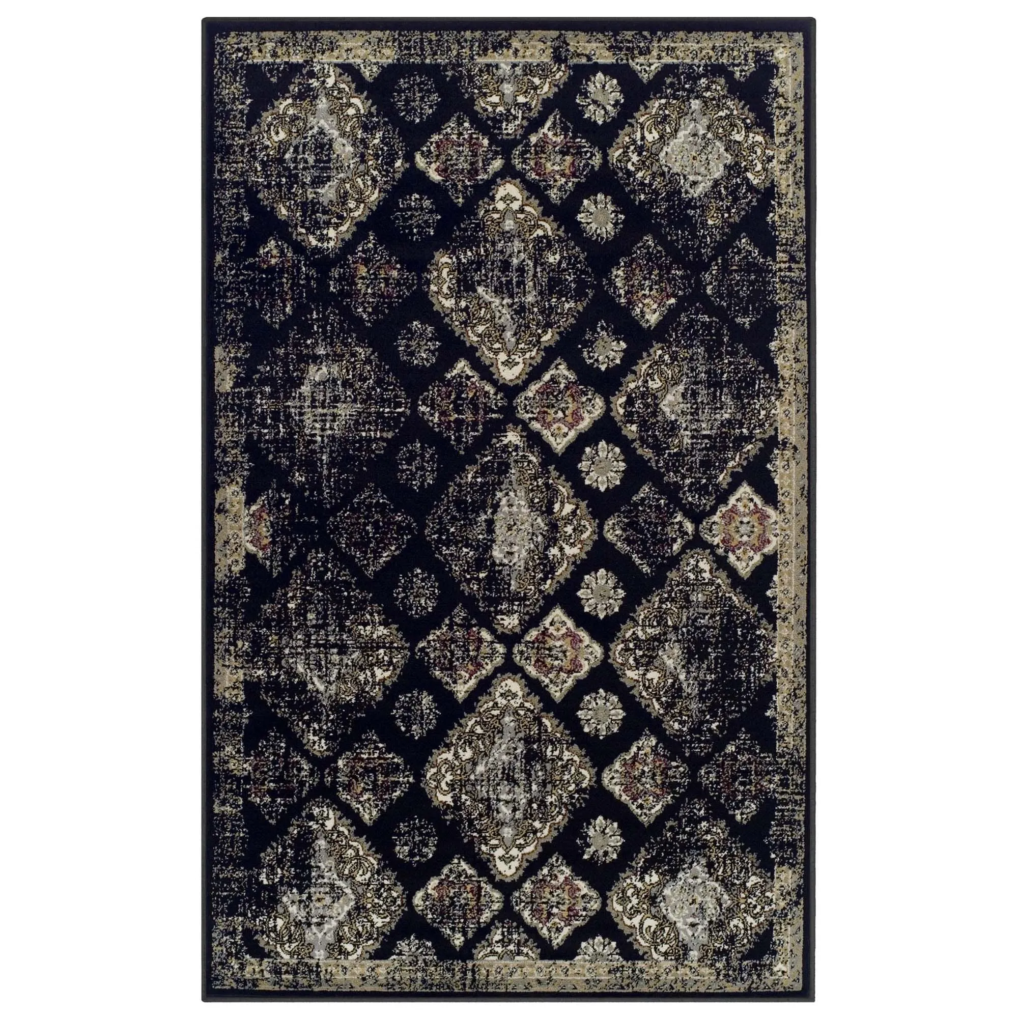 Superior Mayfair Distressed Damask Indoor Runner or Area Rug