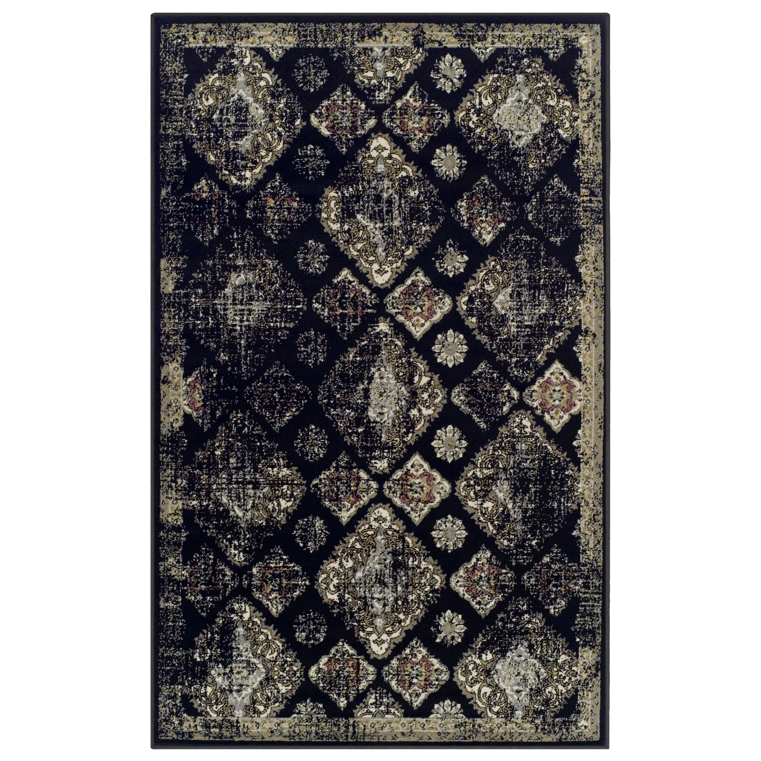 Superior Mayfair Distressed Damask Indoor Runner or Area Rug