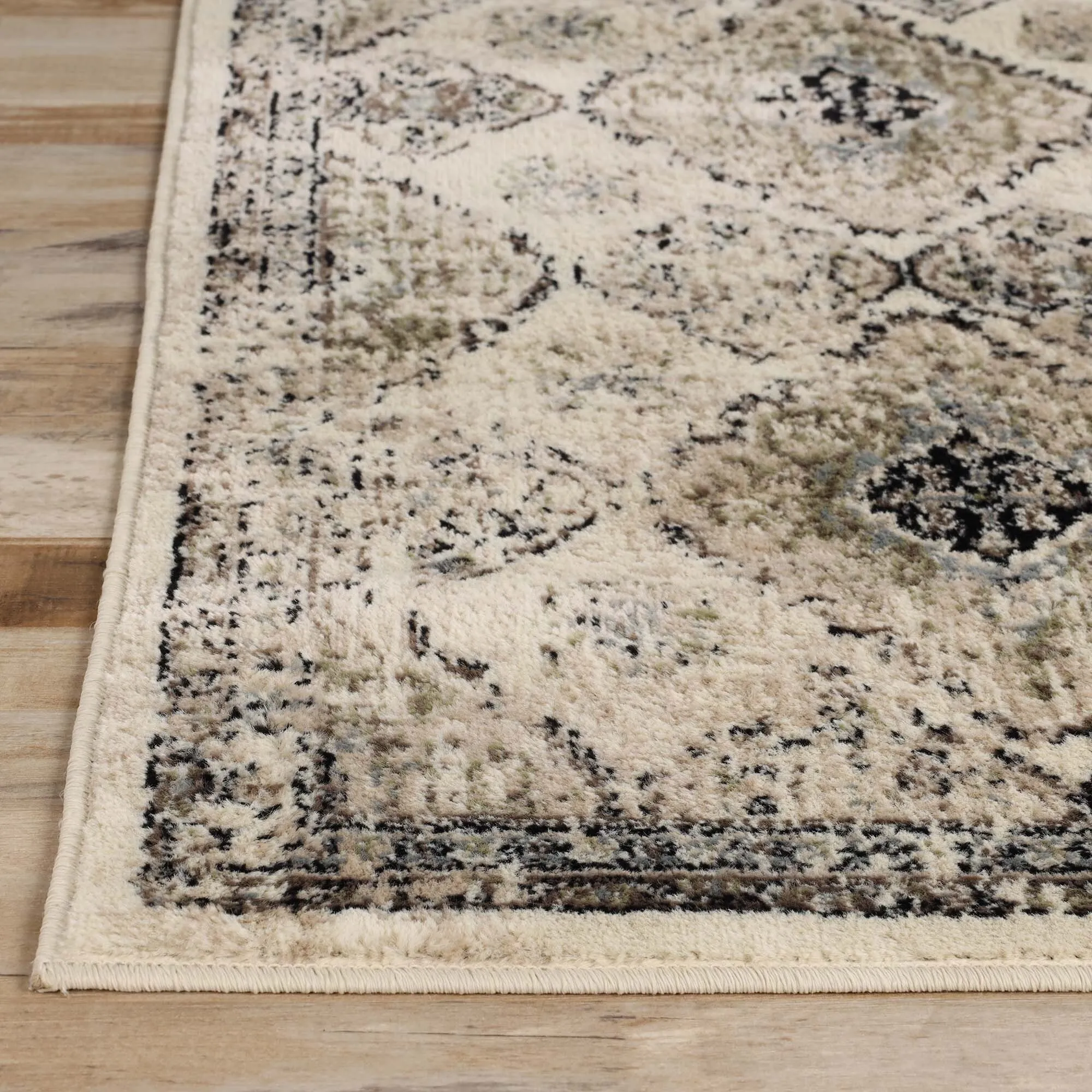 Superior Mayfair Distressed Damask Indoor Runner or Area Rug