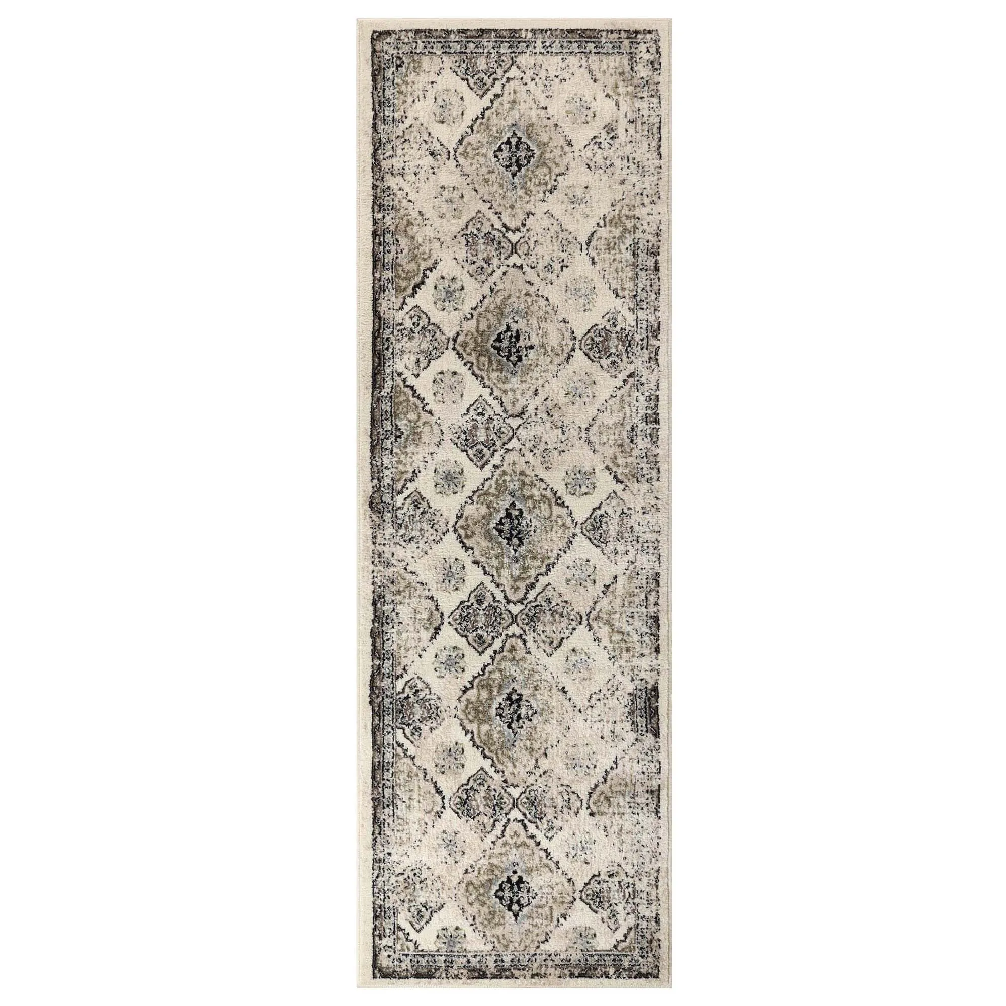 Superior Mayfair Distressed Damask Indoor Runner or Area Rug