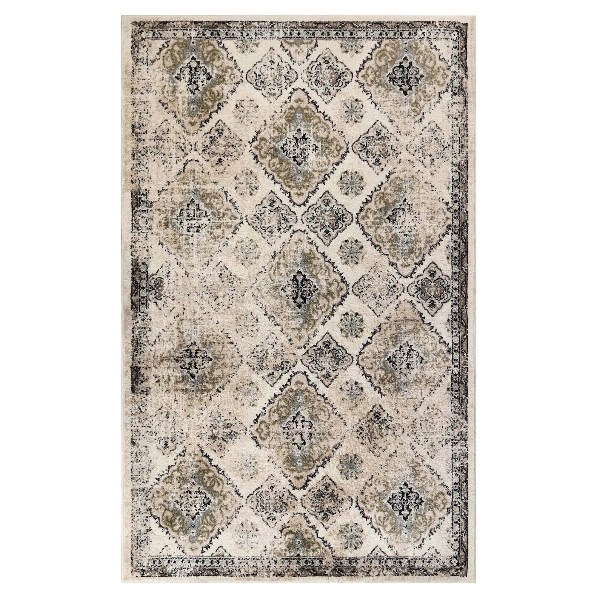 Superior Mayfair Distressed Damask Indoor Runner or Area Rug