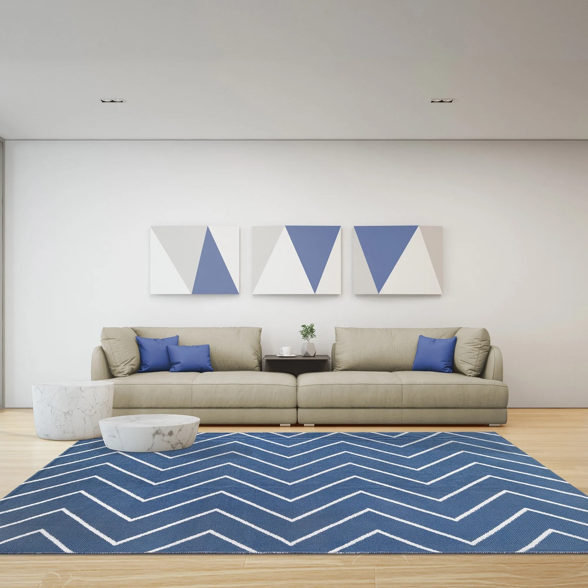 Superior Modern Chevron Zig-Zag Indoor Outdoor Area Rug