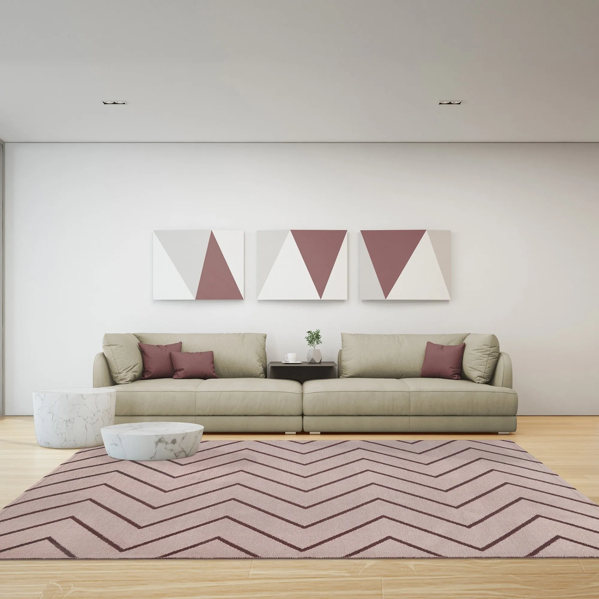 Superior Modern Chevron Zig-Zag Indoor Outdoor Area Rug