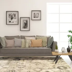 Superior Modern Distressed Diamonds Polypropylene Indoor Area Rug