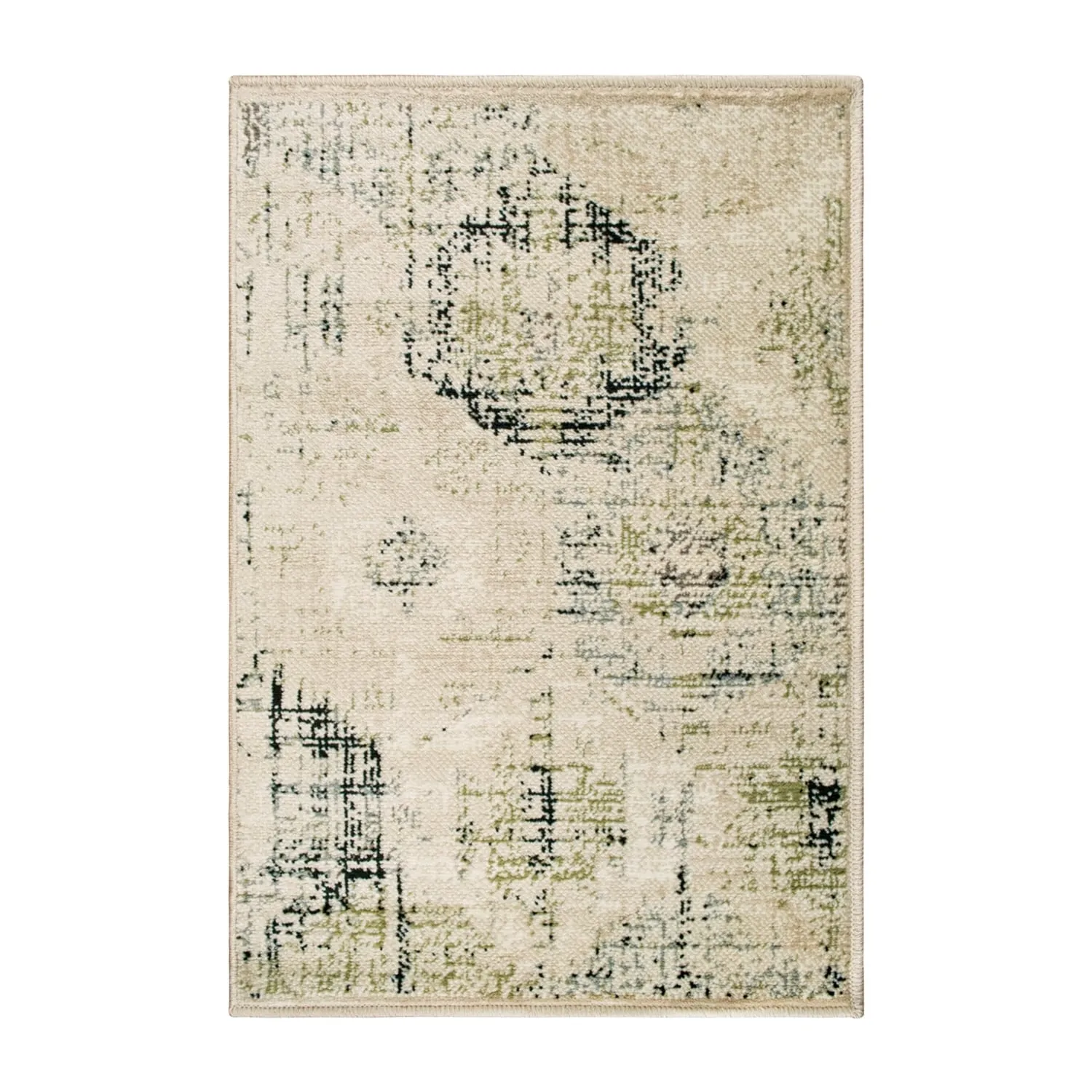 Superior Modern Distressed Diamonds Polypropylene Indoor Area Rug