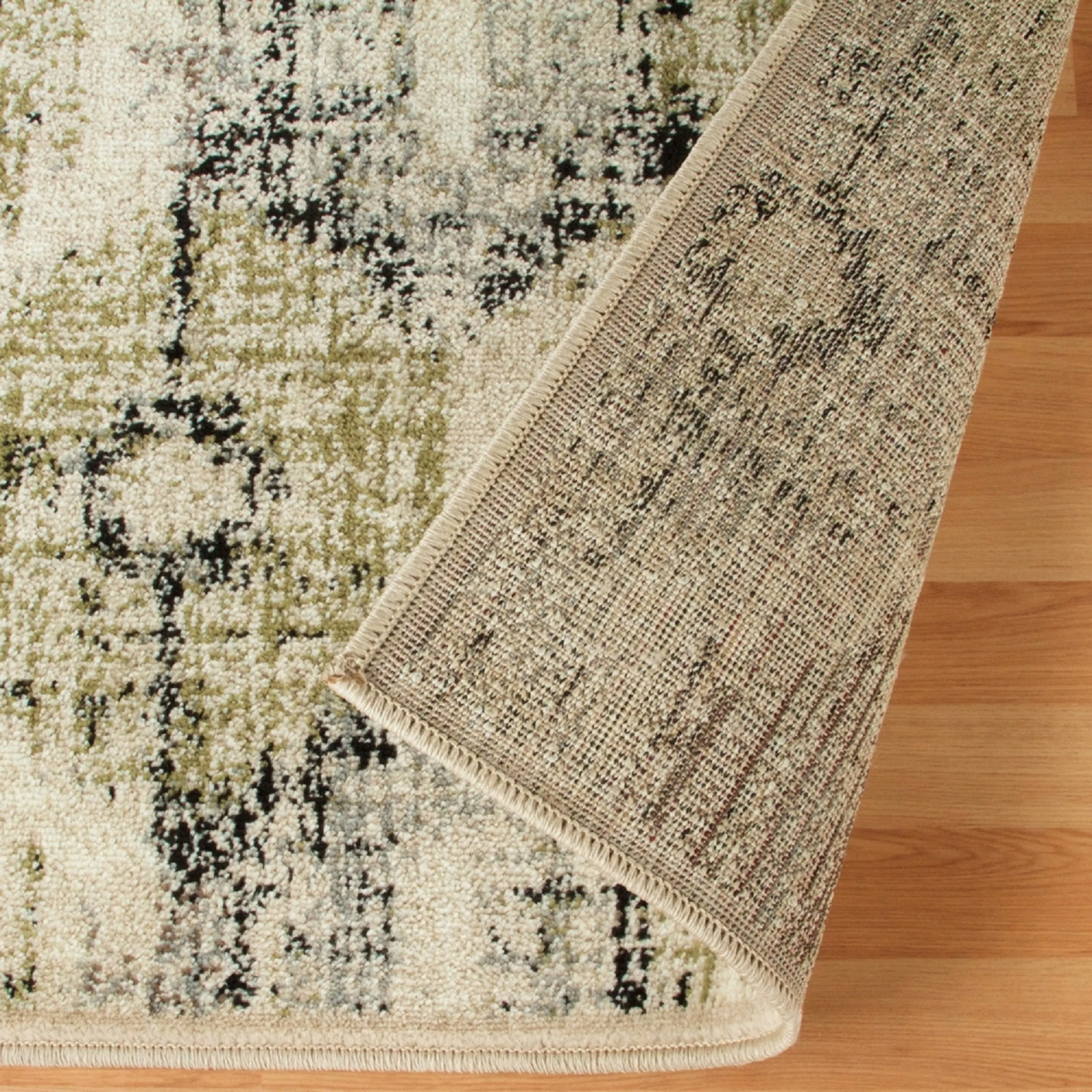 Superior Modern Distressed Diamonds Polypropylene Indoor Area Rug