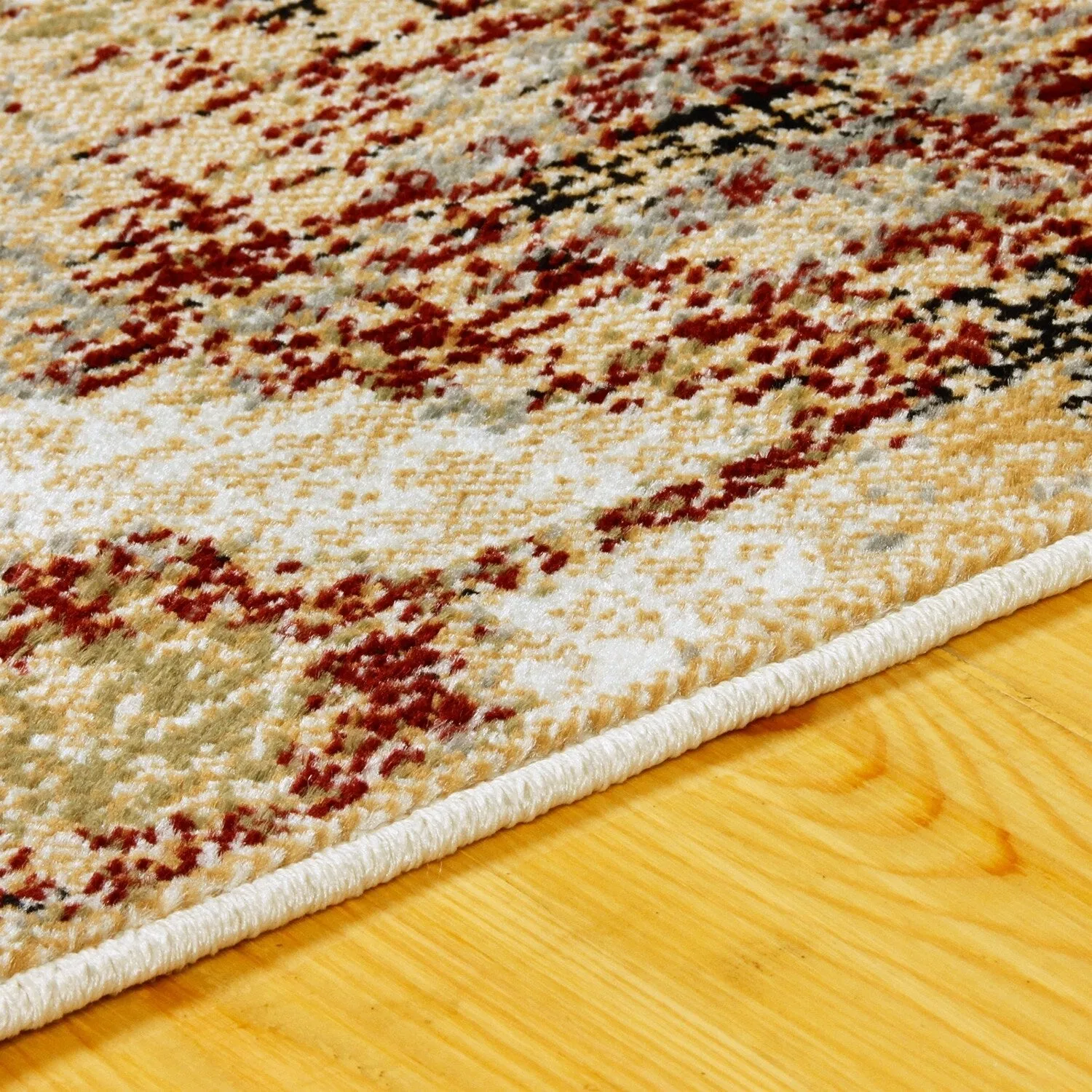 Superior Modern Distressed Diamonds Polypropylene Indoor Area Rug