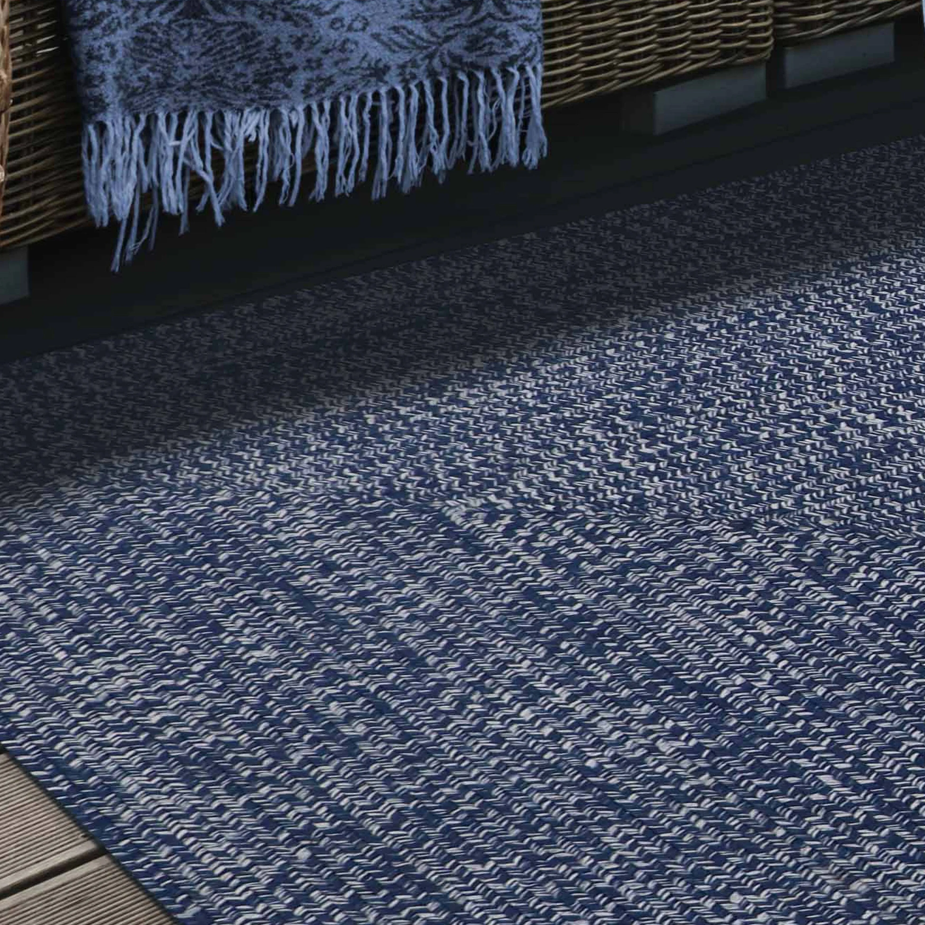 Superior Modern Rustic Bohemian Reversible Multi-Tone Braided Indoor Outdoor Area Rug