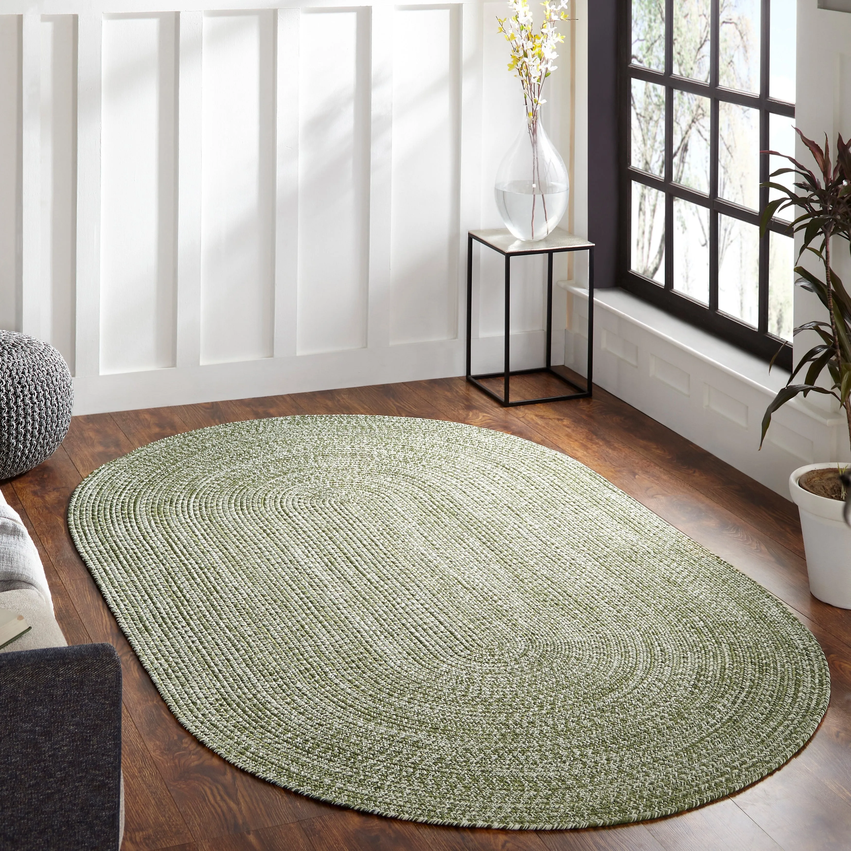 Superior Modern Rustic Bohemian Reversible Multi-Tone Braided Indoor Outdoor Area Rug