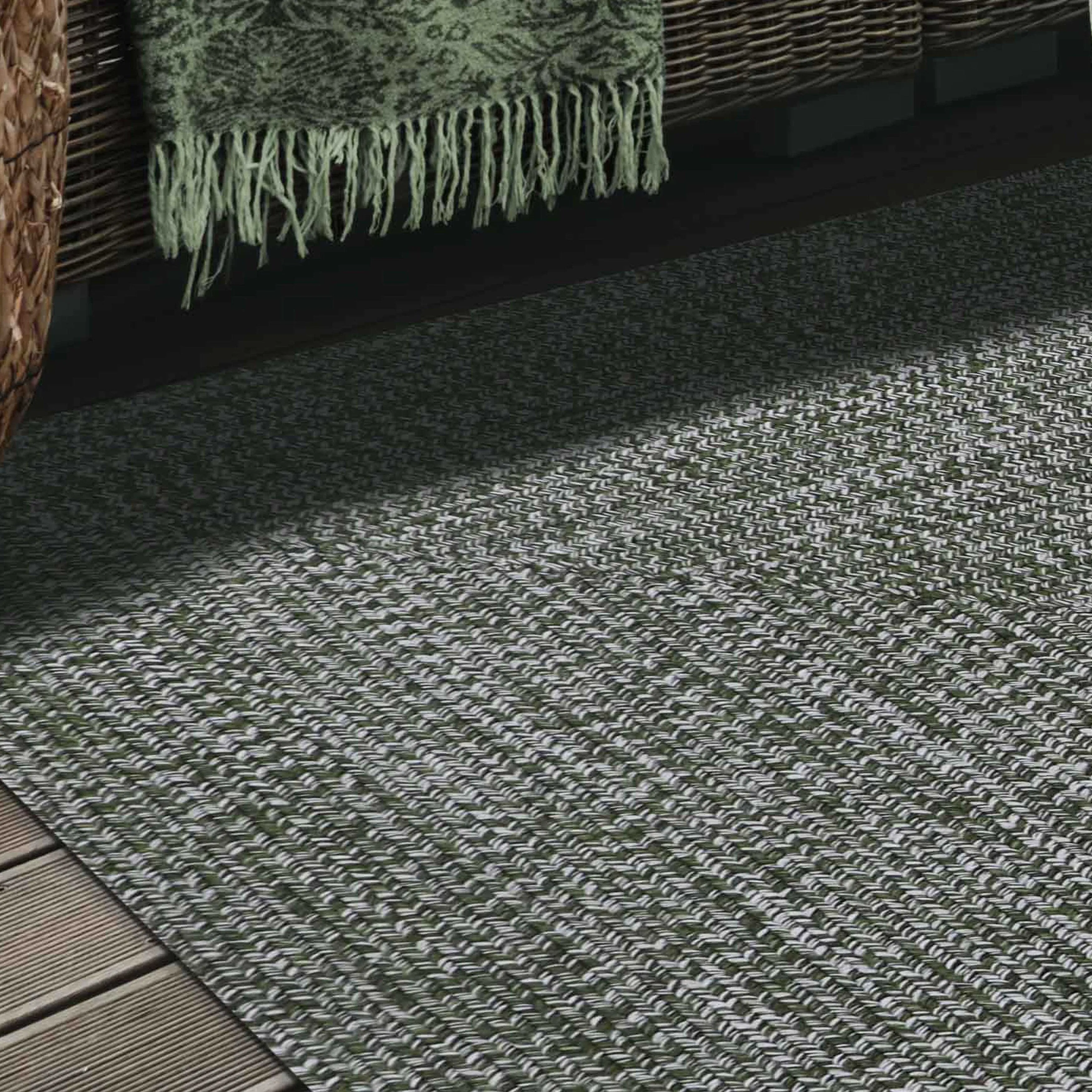 Superior Modern Rustic Bohemian Reversible Multi-Tone Braided Indoor Outdoor Area Rug
