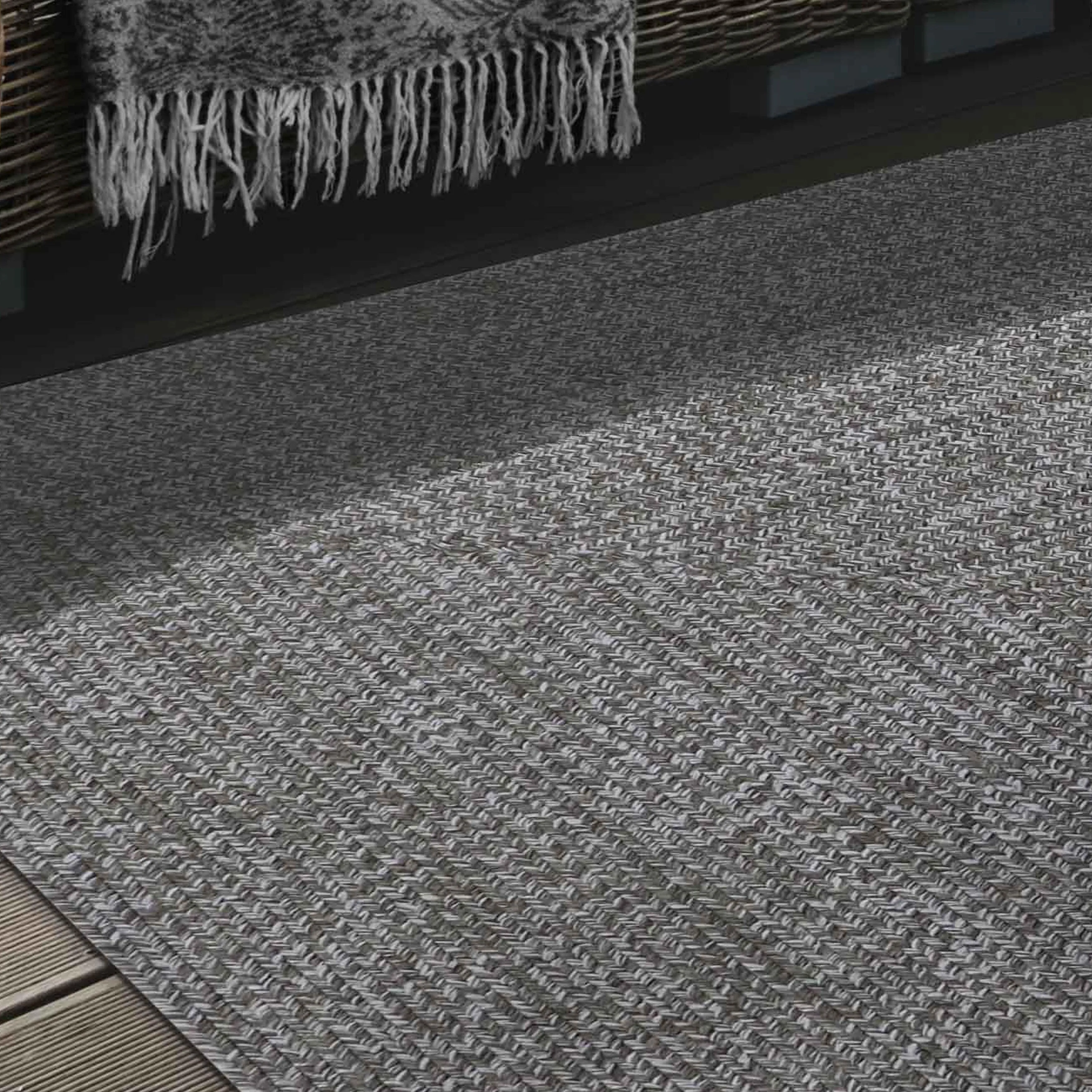 Superior Modern Rustic Bohemian Reversible Multi-Tone Braided Indoor Outdoor Area Rug
