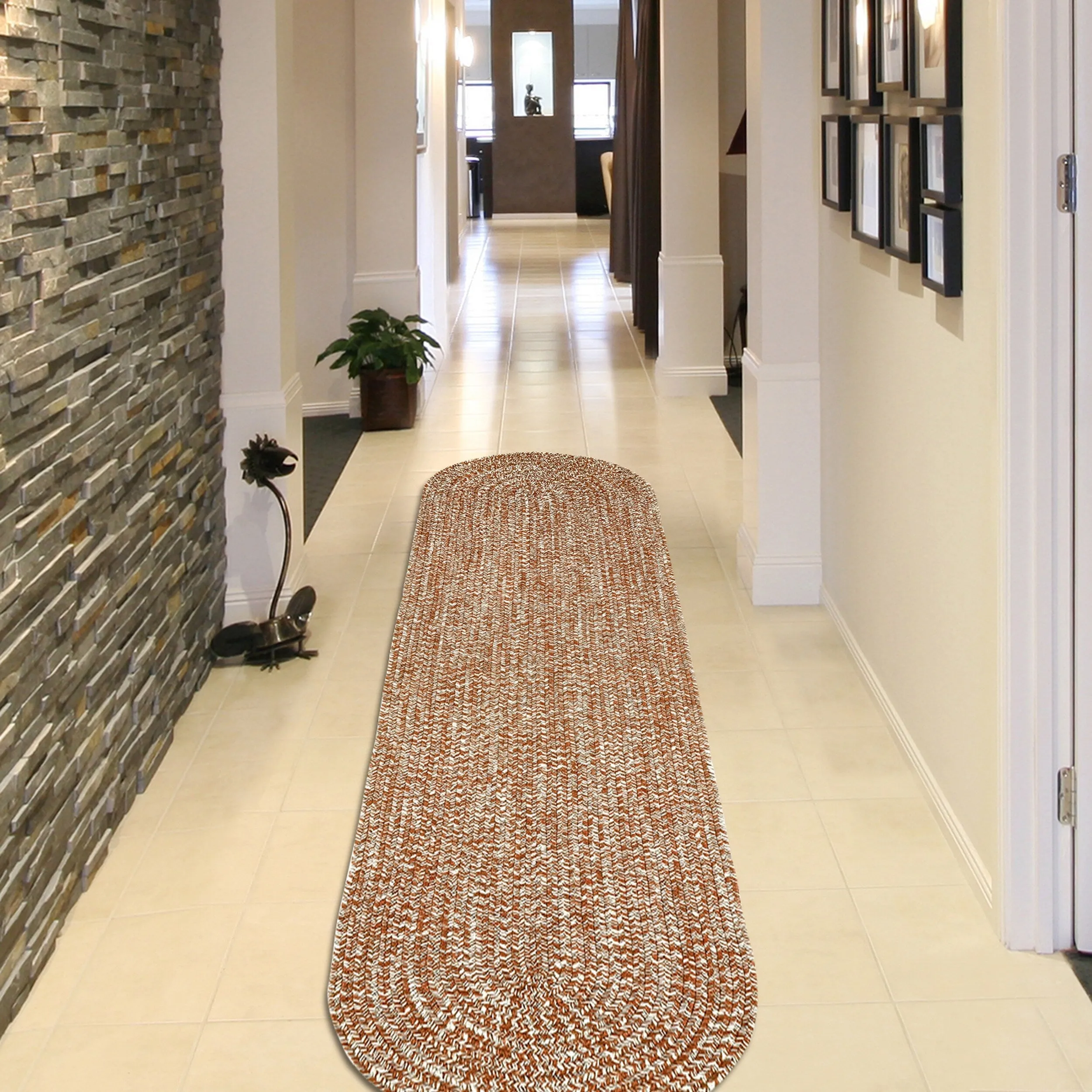 Superior Modern Rustic Bohemian Reversible Multi-Tone Braided Indoor Outdoor Area Rug