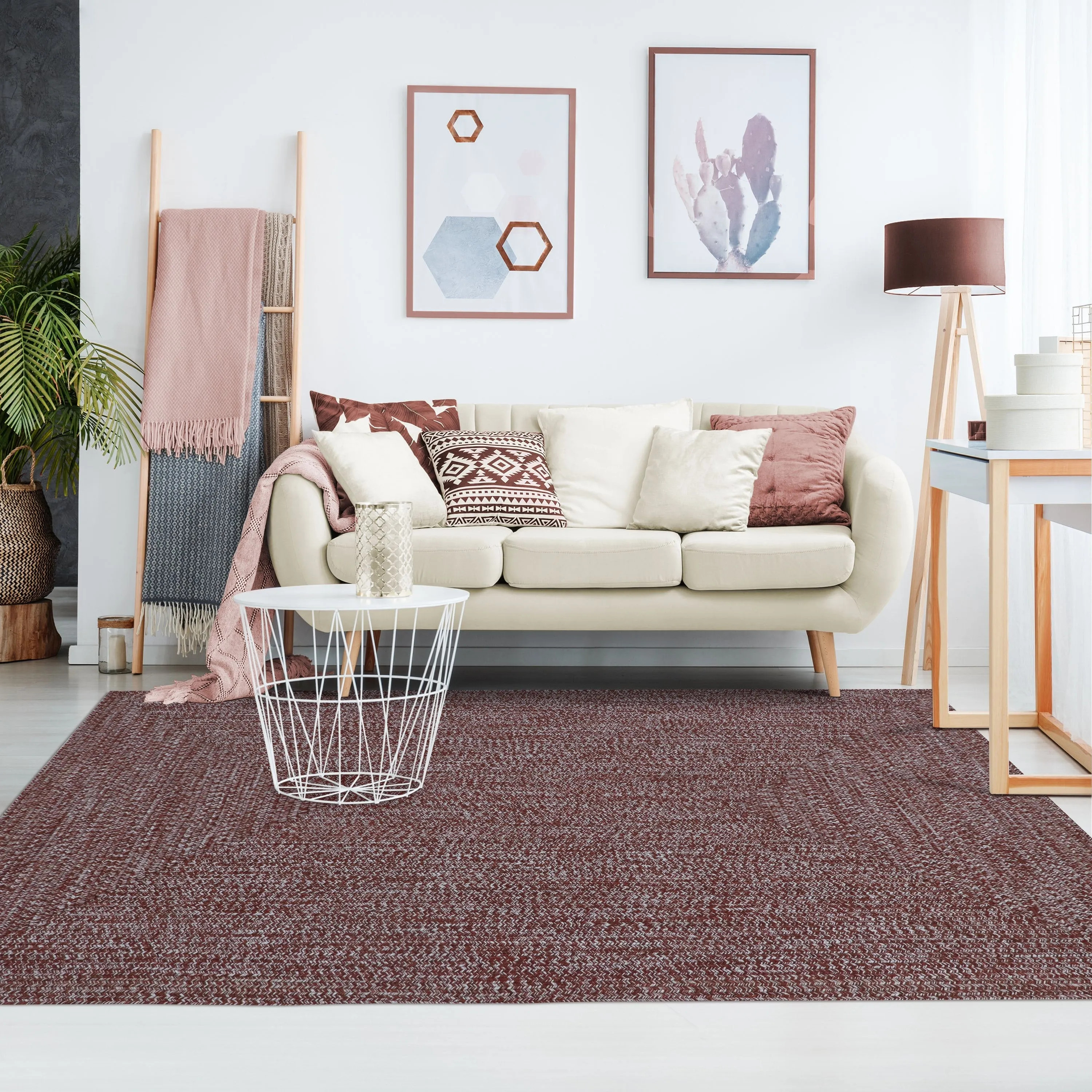 Superior Modern Rustic Bohemian Reversible Multi-Tone Braided Indoor Outdoor Area Rug