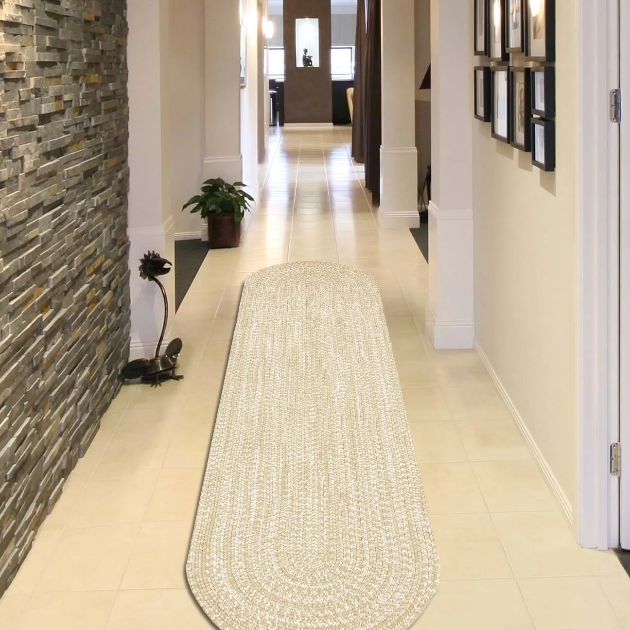 Superior Modern Rustic Bohemian Reversible Multi-Tone Braided Indoor Outdoor Area Rug