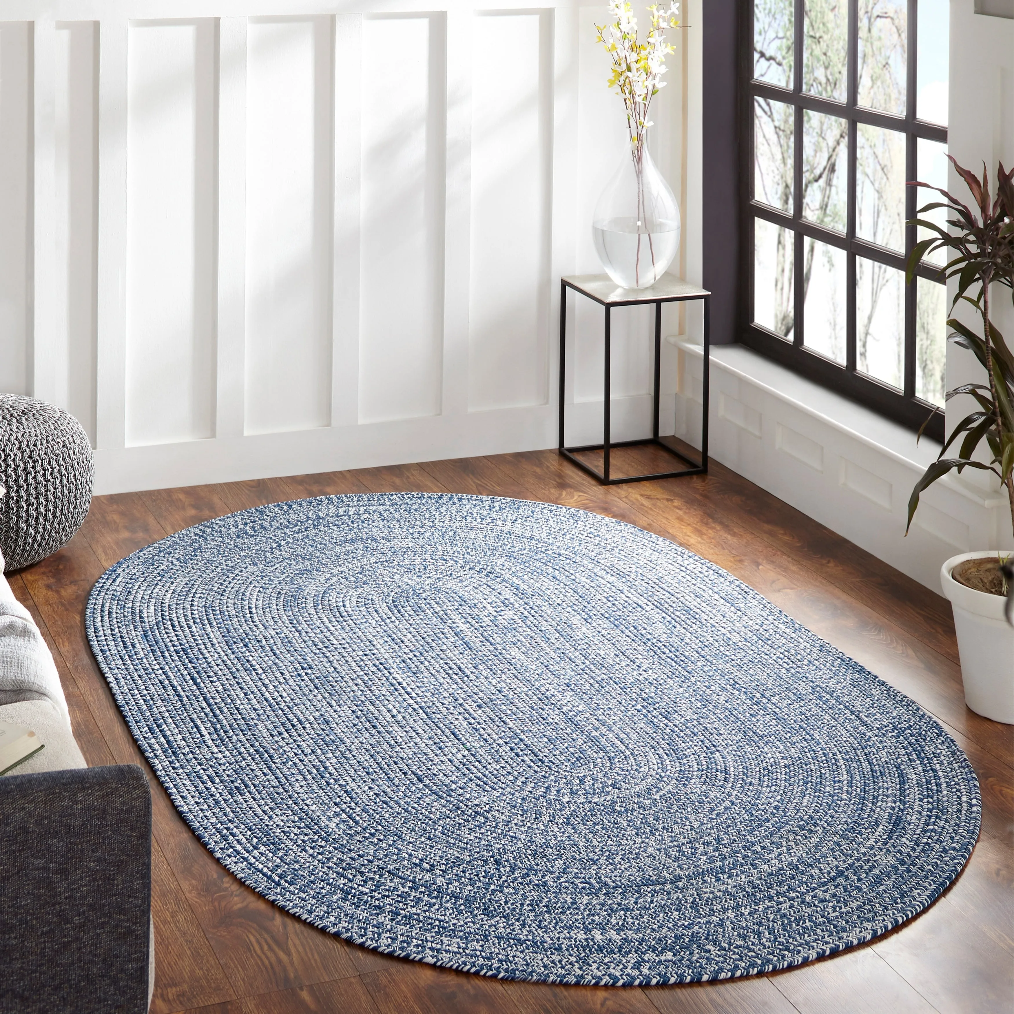 Superior Modern Rustic Bohemian Reversible Multi-Tone Braided Indoor Outdoor Area Rug