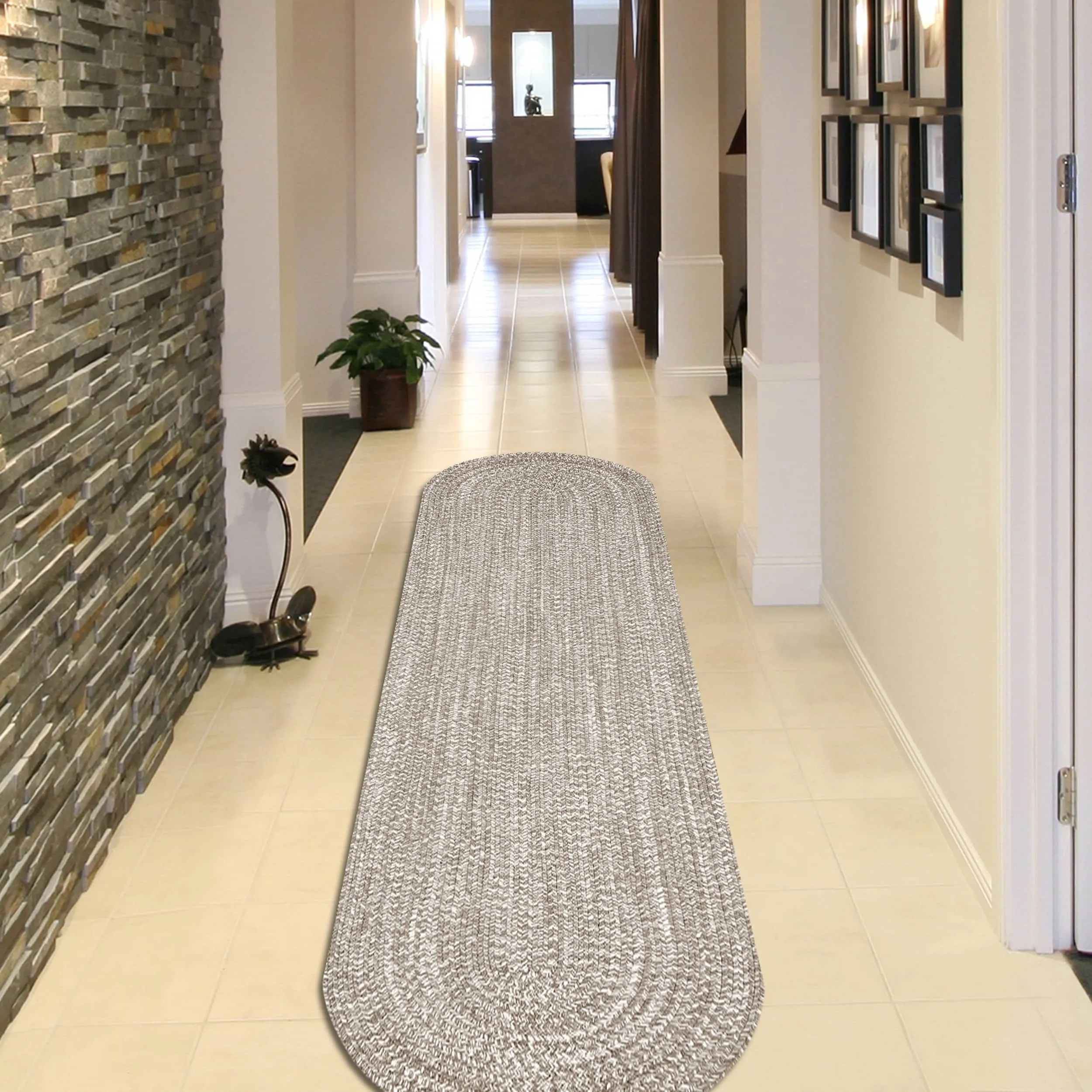 Superior Modern Rustic Bohemian Reversible Multi-Tone Braided Indoor Outdoor Area Rug