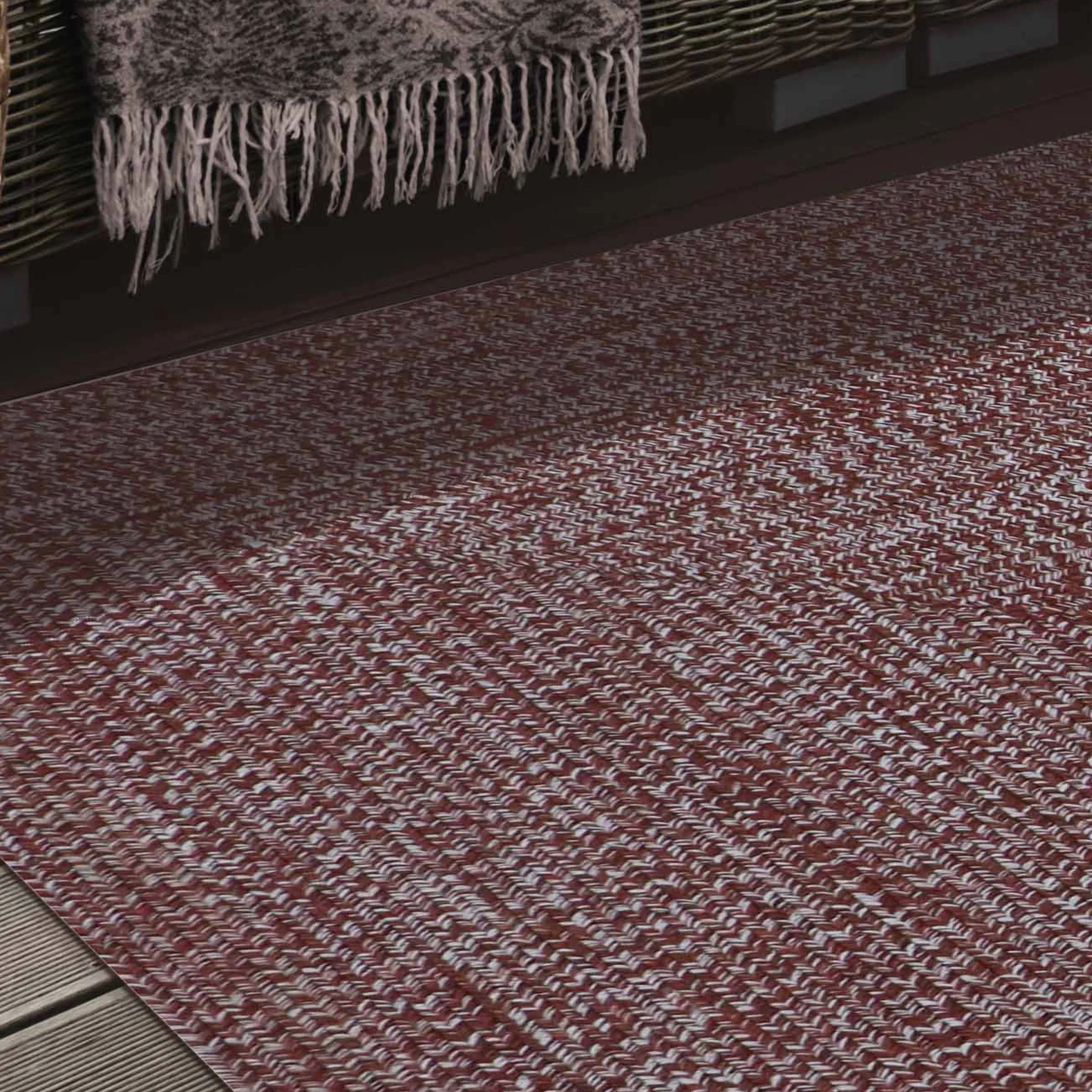 Superior Modern Rustic Bohemian Reversible Multi-Tone Braided Indoor Outdoor Area Rug