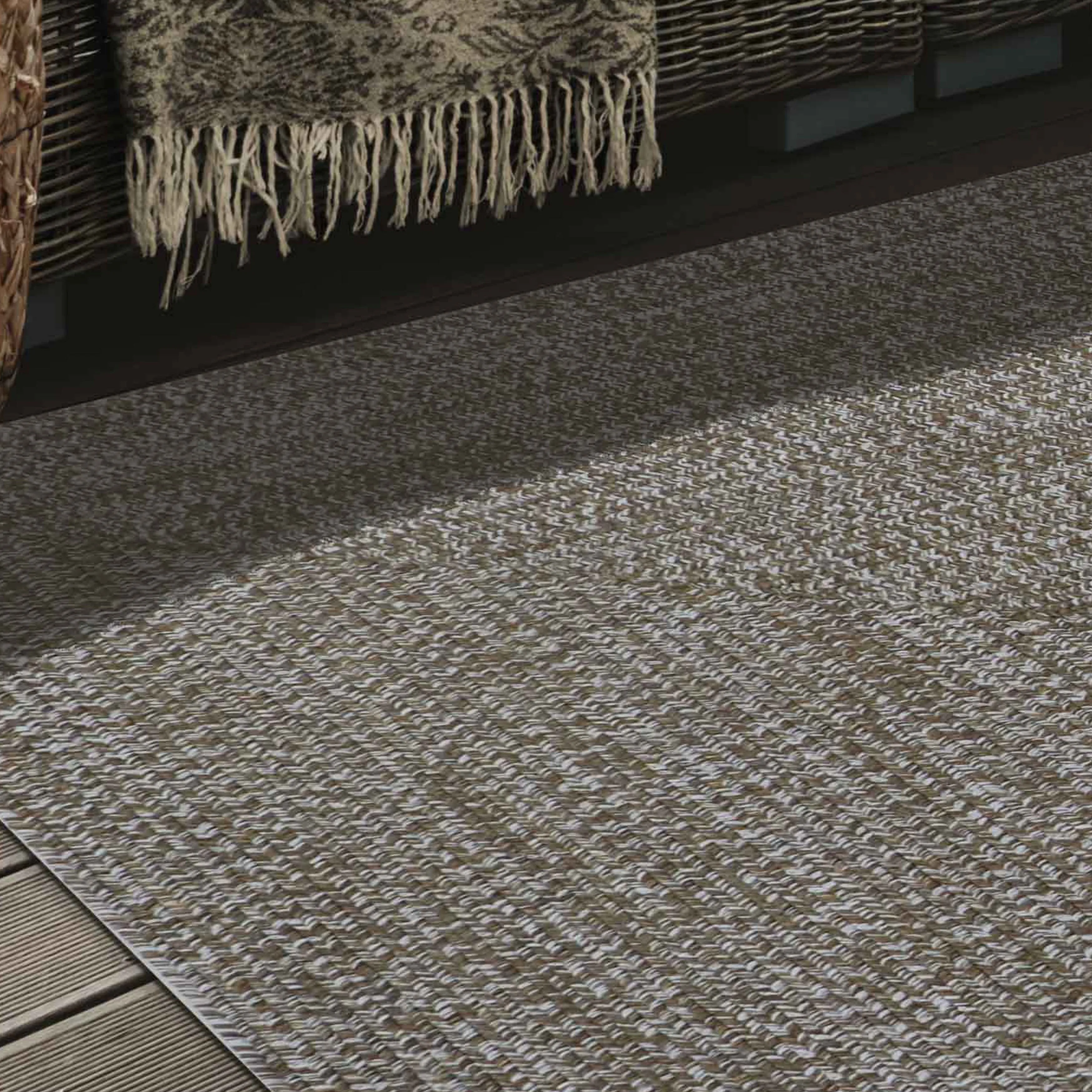 Superior Modern Rustic Bohemian Reversible Multi-Tone Braided Indoor Outdoor Area Rug