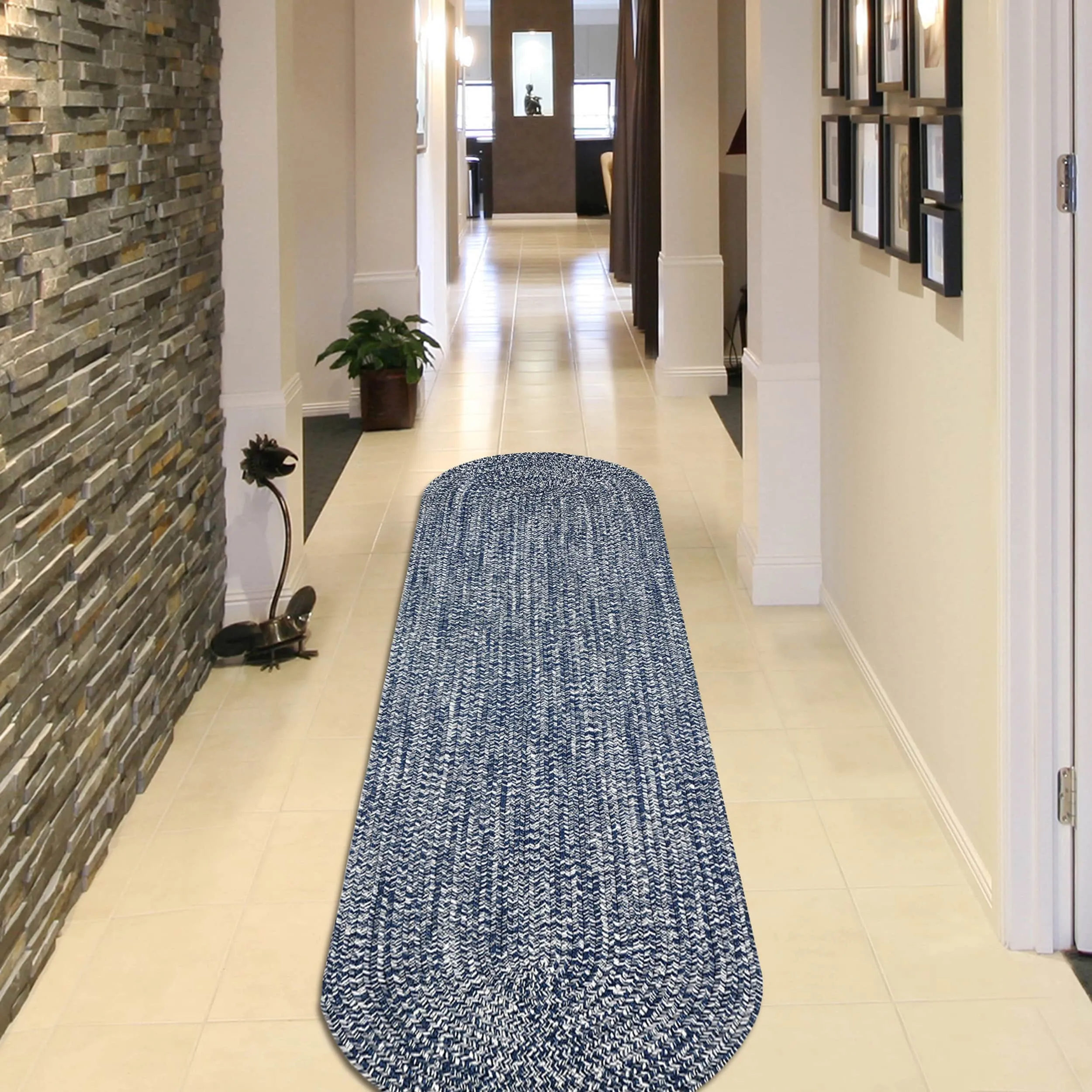 Superior Modern Rustic Bohemian Reversible Multi-Tone Braided Indoor Outdoor Area Rug