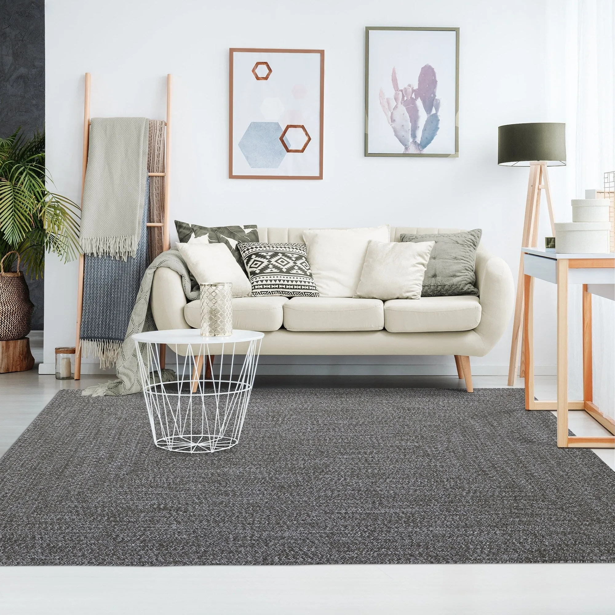 Superior Modern Rustic Bohemian Reversible Multi-Tone Braided Indoor Outdoor Area Rug