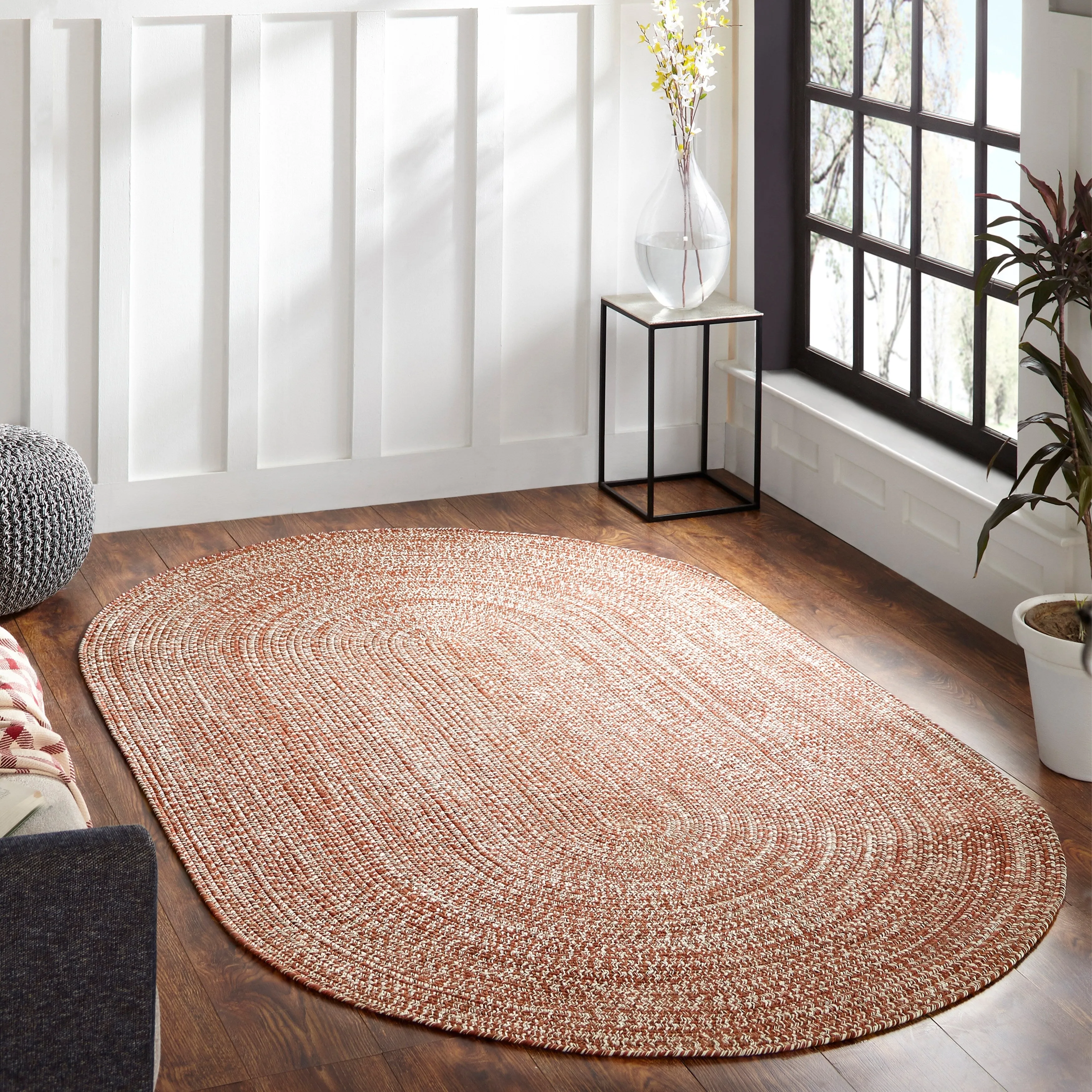 Superior Modern Rustic Bohemian Reversible Multi-Tone Braided Indoor Outdoor Area Rug