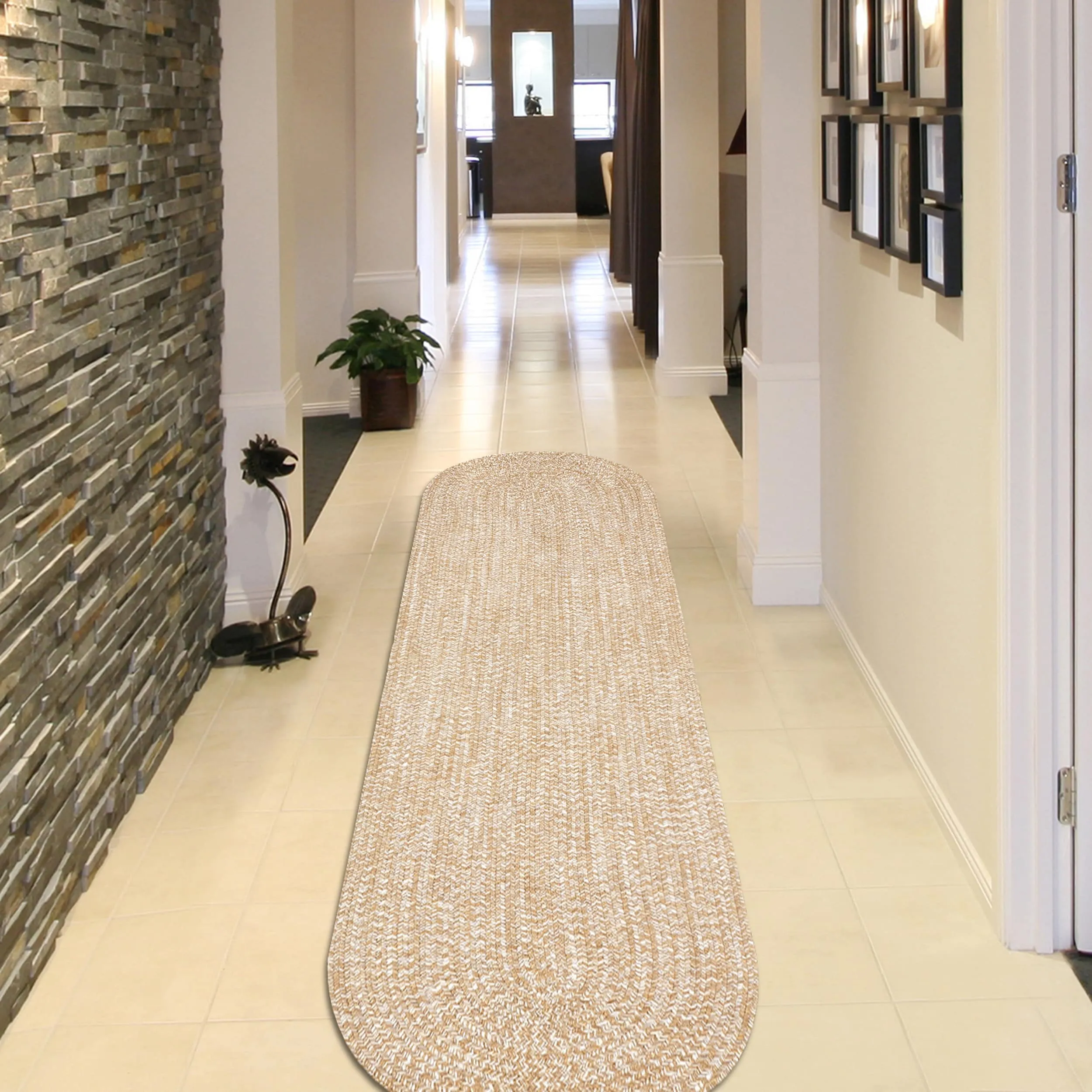 Superior Modern Rustic Bohemian Reversible Multi-Tone Braided Indoor Outdoor Area Rug