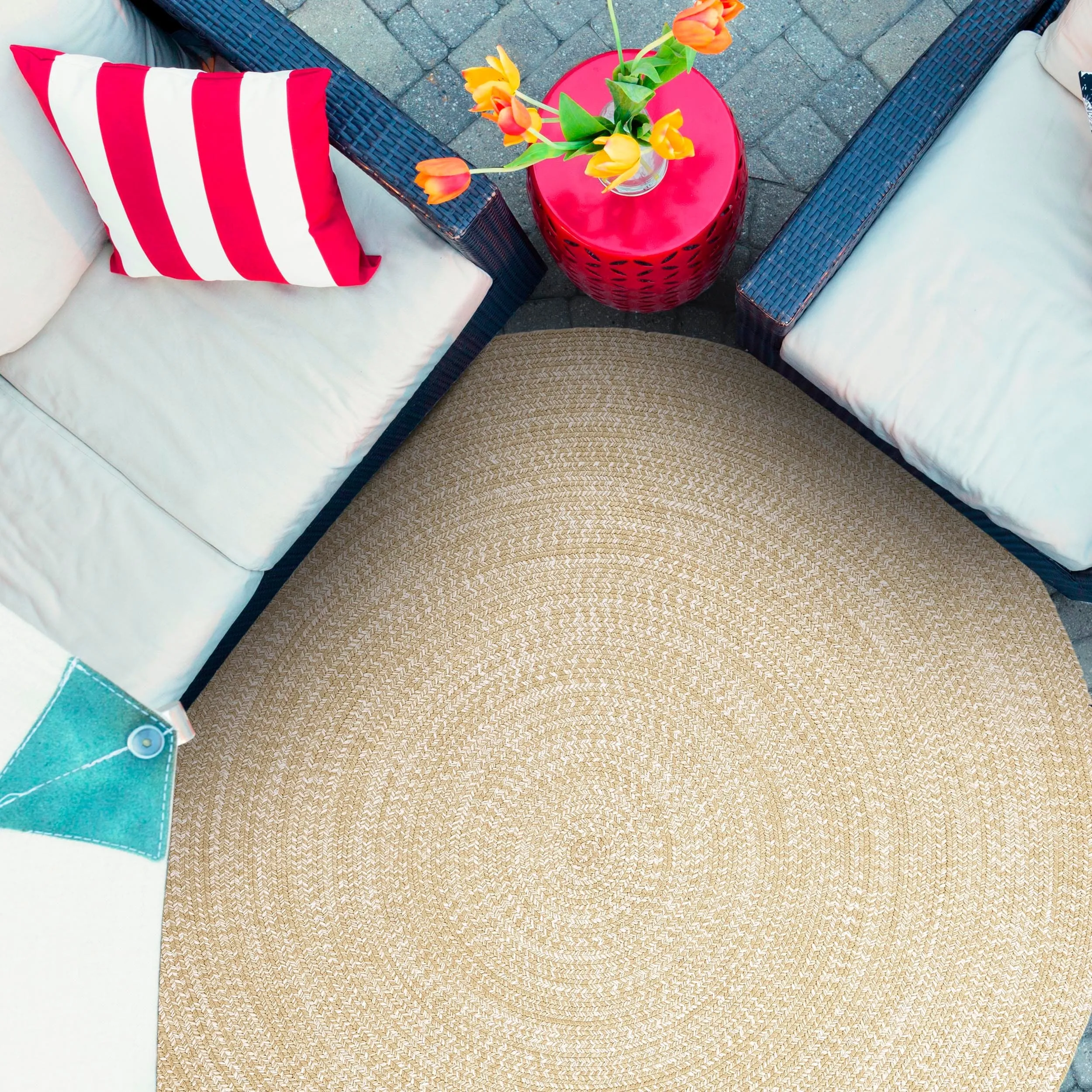 Superior Modern Rustic Bohemian Reversible Multi-Tone Braided Indoor Outdoor Area Rug